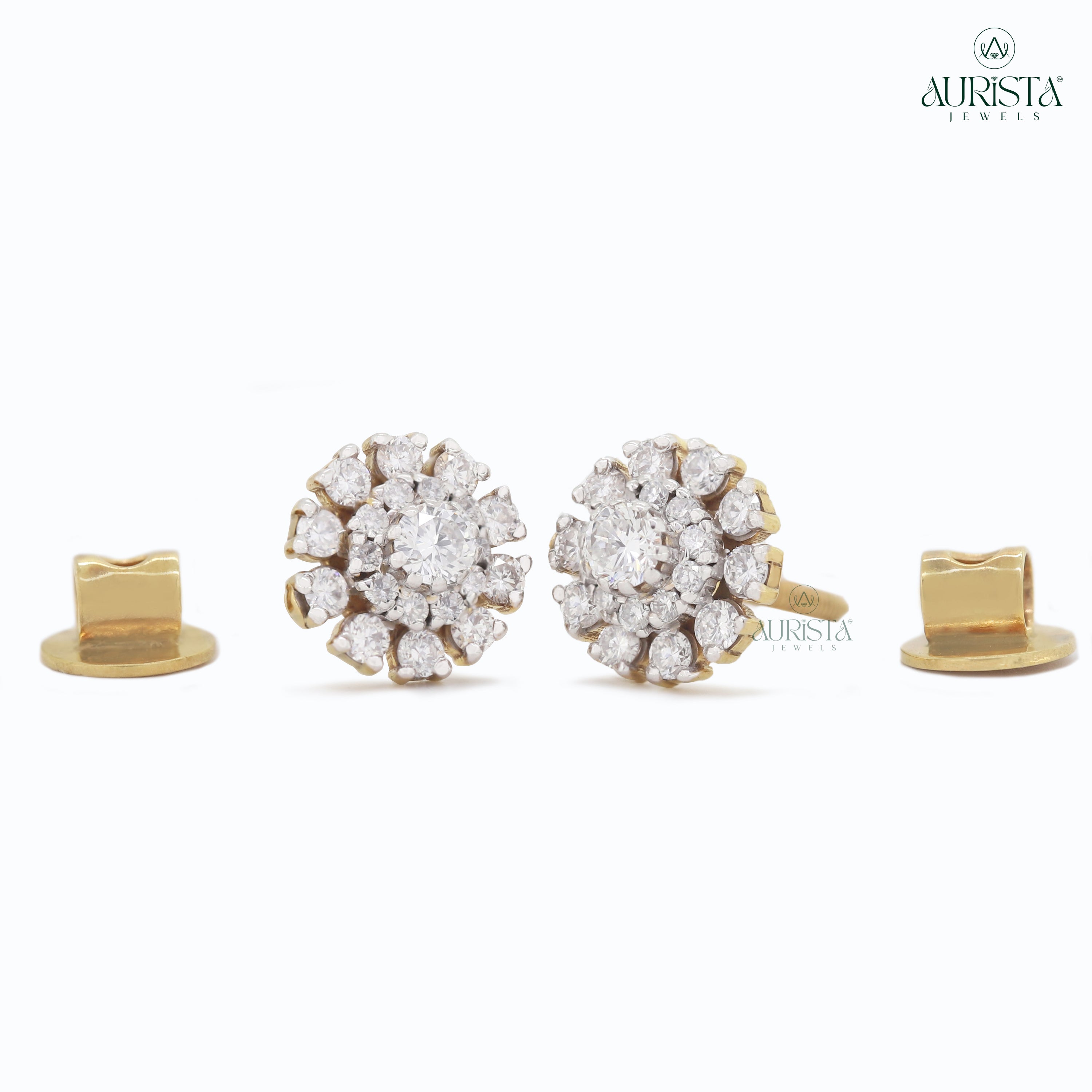 Radiant Charm – Yellow Gold Earrings