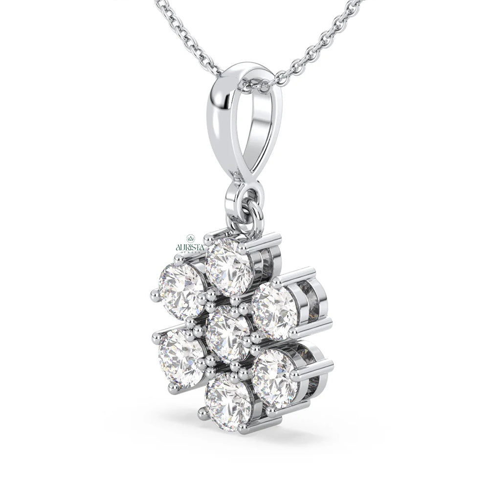 Classic Spark Round Diamond Pendant in Rose Gold