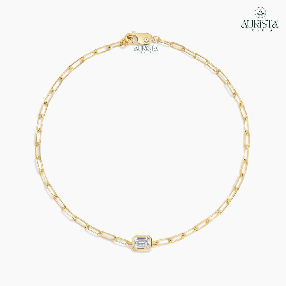 Gift of Light Yellow Gold Bracelet with Emerald Diamonds