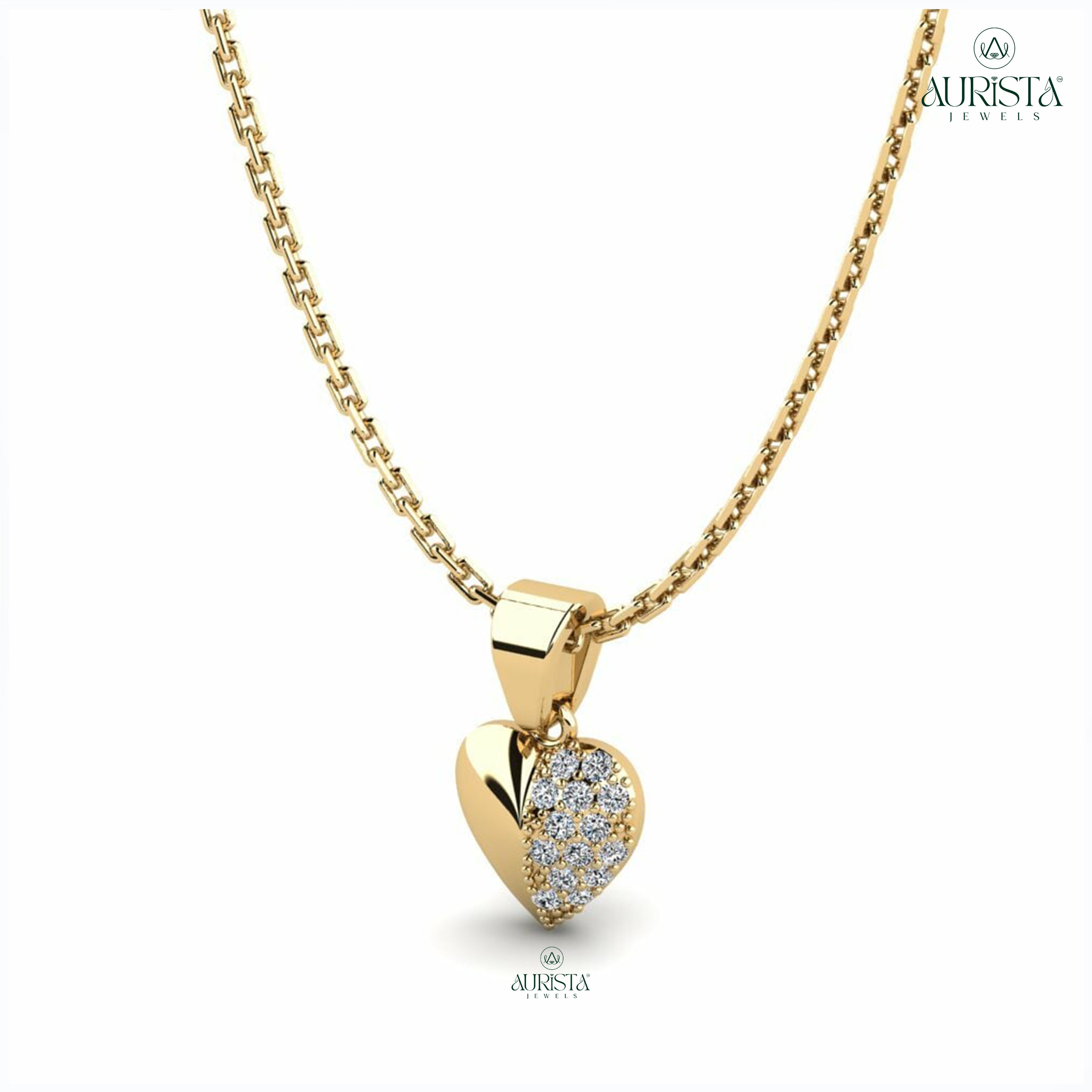 Shimmer Glow Round Brilliant Pendant in Yellow Gold