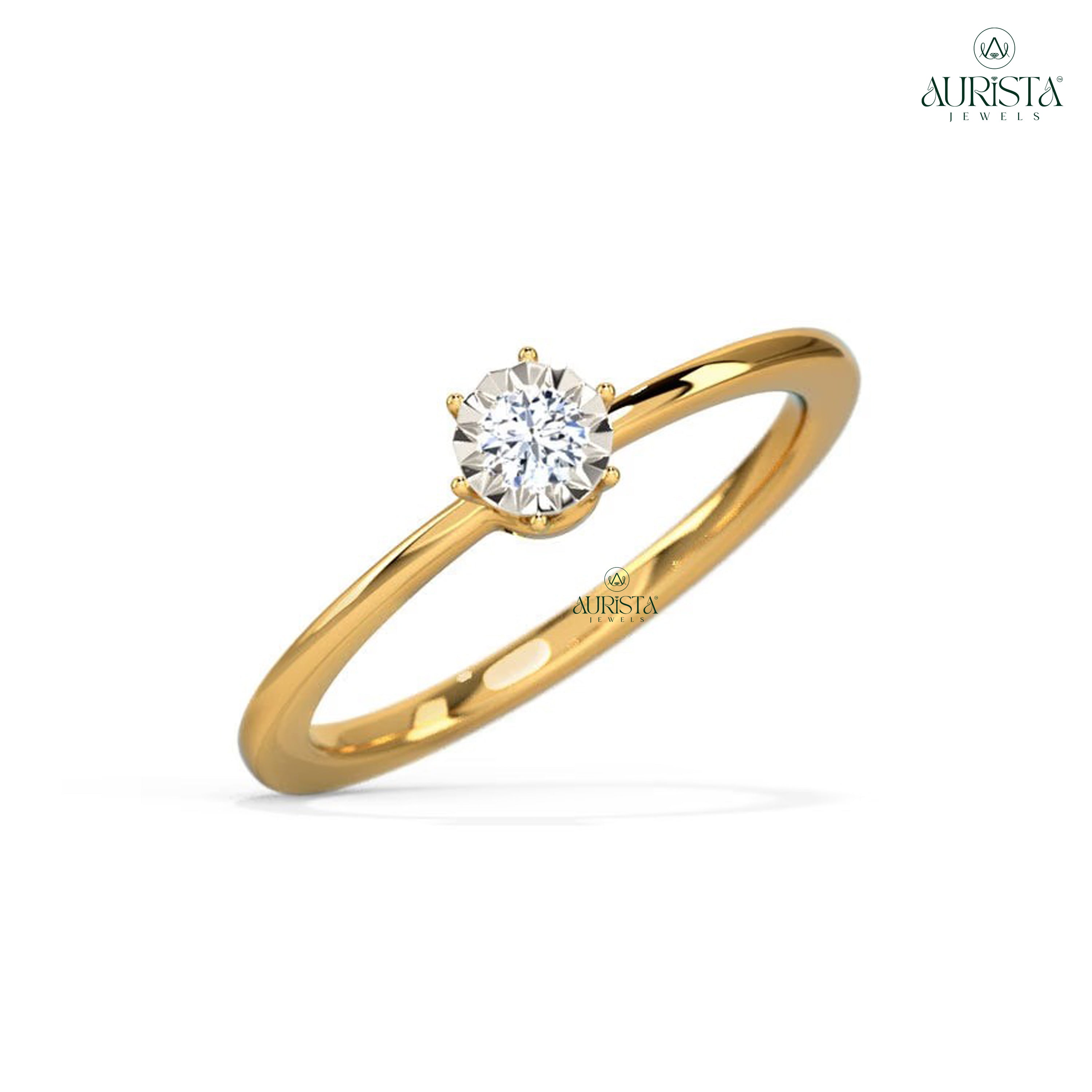 Forever in Light – Yellow Gold Ring with Round Diamond