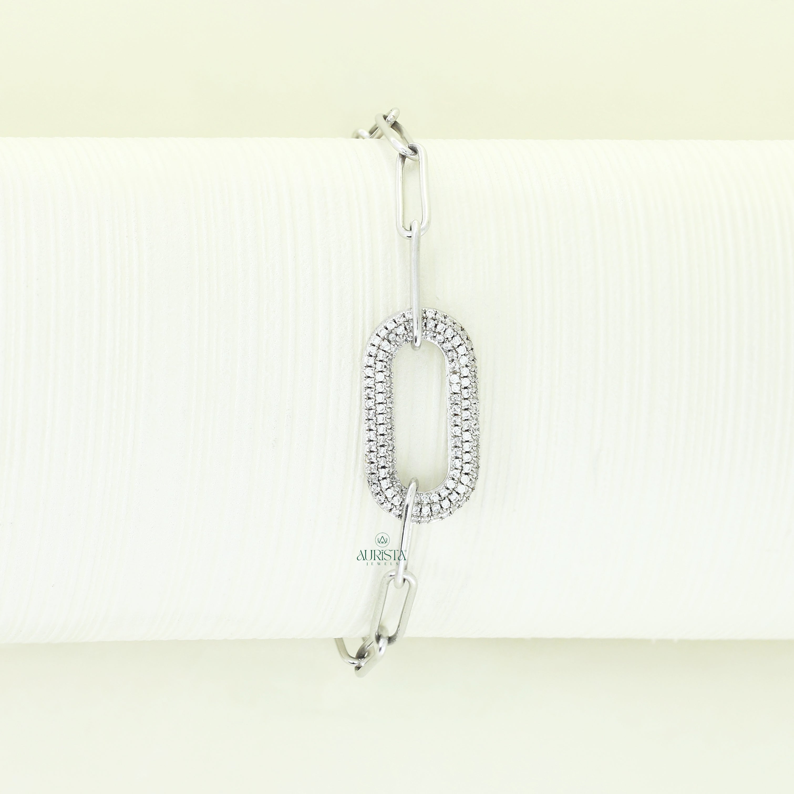 Sparkling Oval Pave Diamond Bracelet