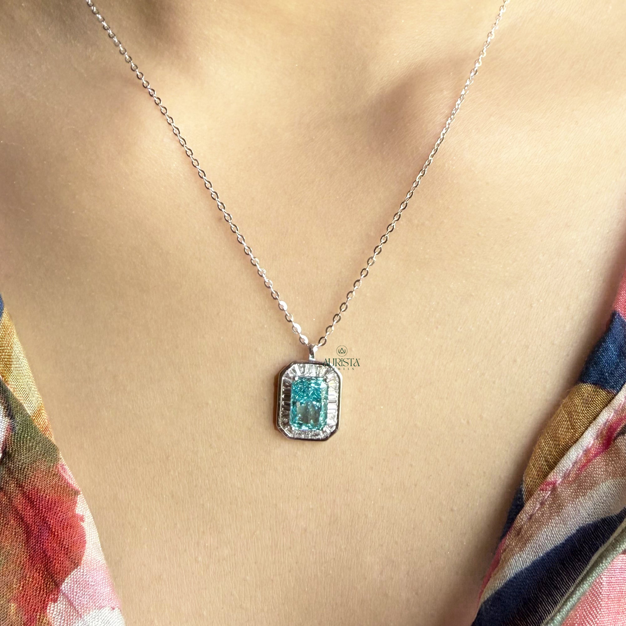 Radiant Cut Moissanite Pendant