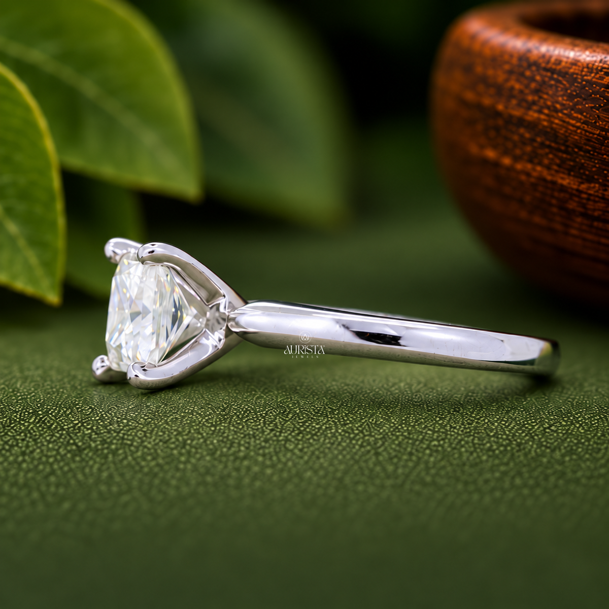 Princess Cut Lab Grown Diamond Engagement Ring,2.00 Carats, Minimalist Solitaire Wedding Ring