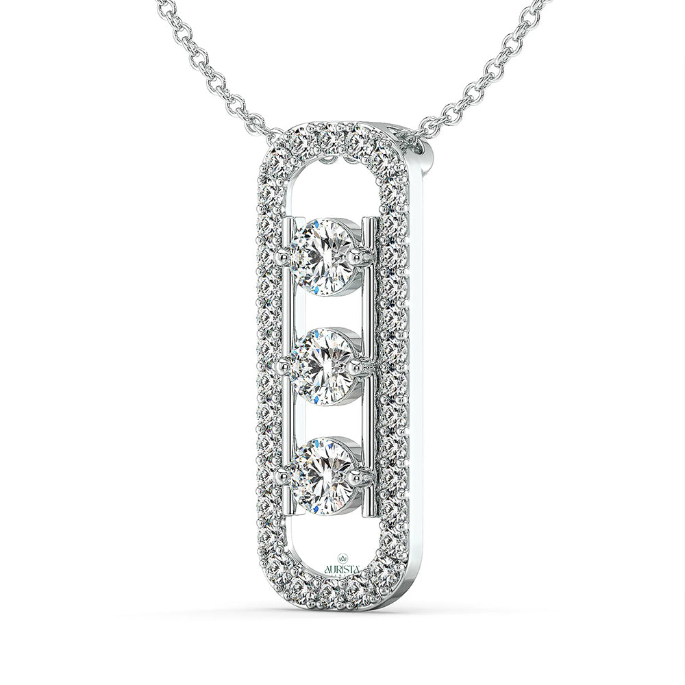 Classic Spark Round Diamond Pendant in Rose Gold
