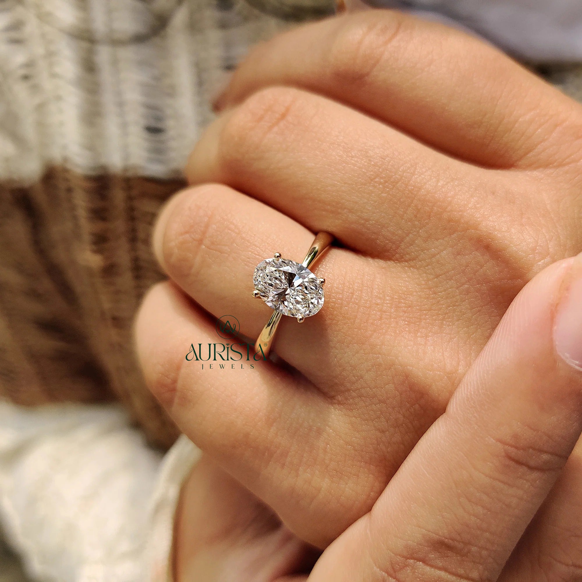 Eternal Oval – Hidden Halo Solitaire Diamond Ring