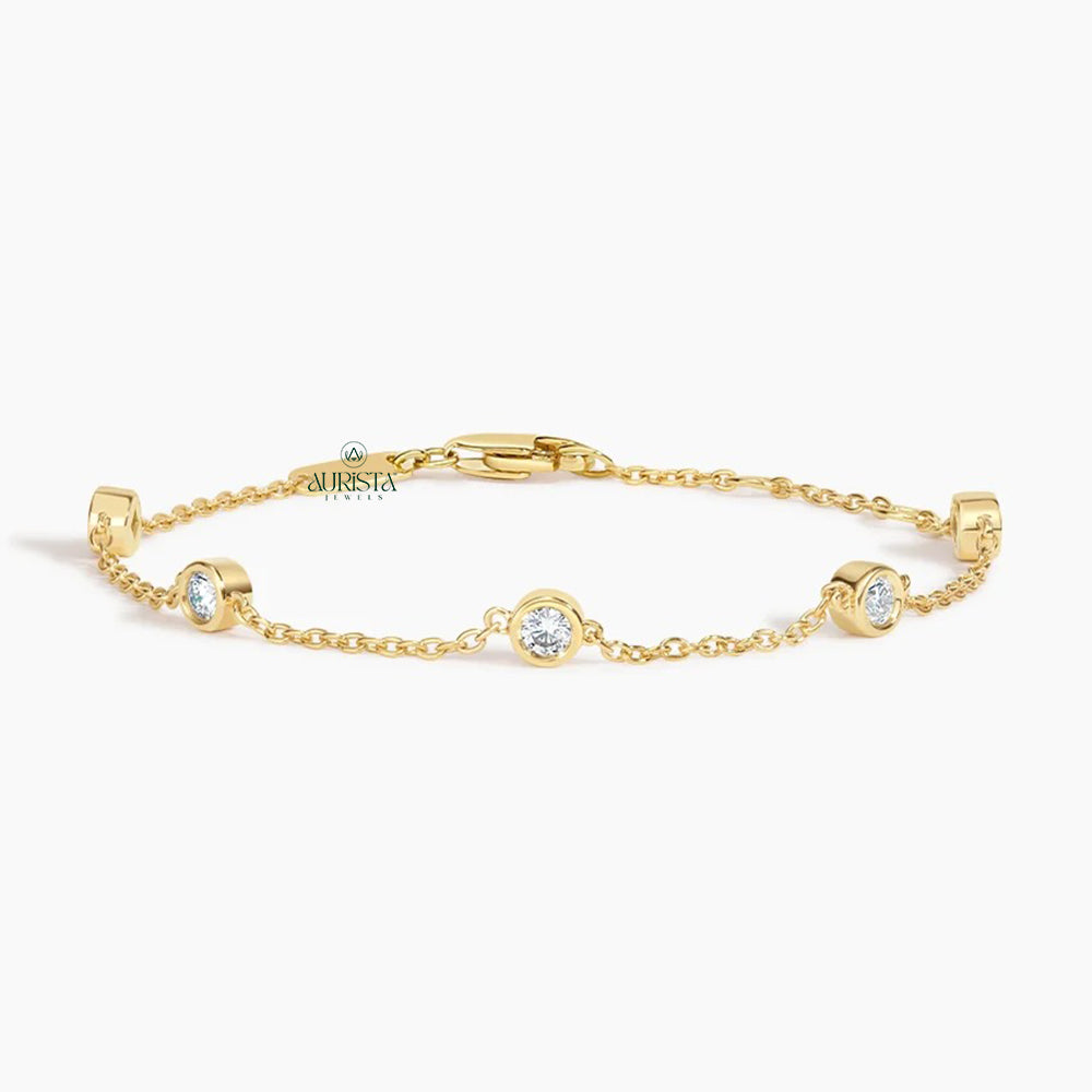 Circle of Light – Diamond Bracelet in Yellow Gold