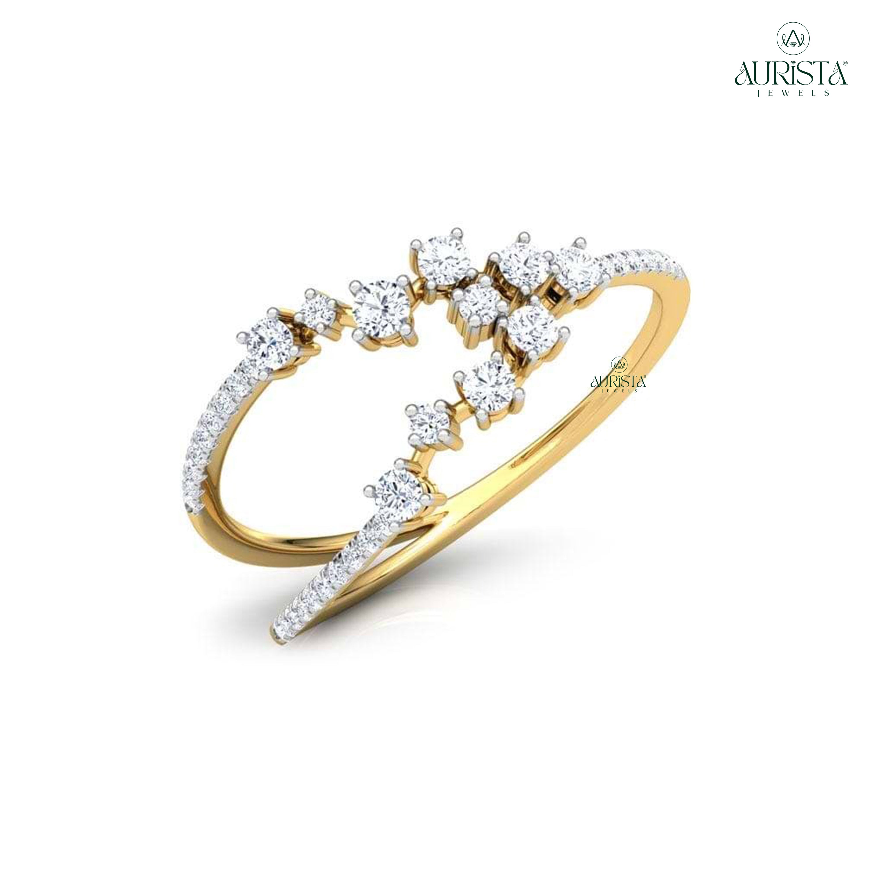 Bond of Light  – Yellow Gold Band with Round Diamond