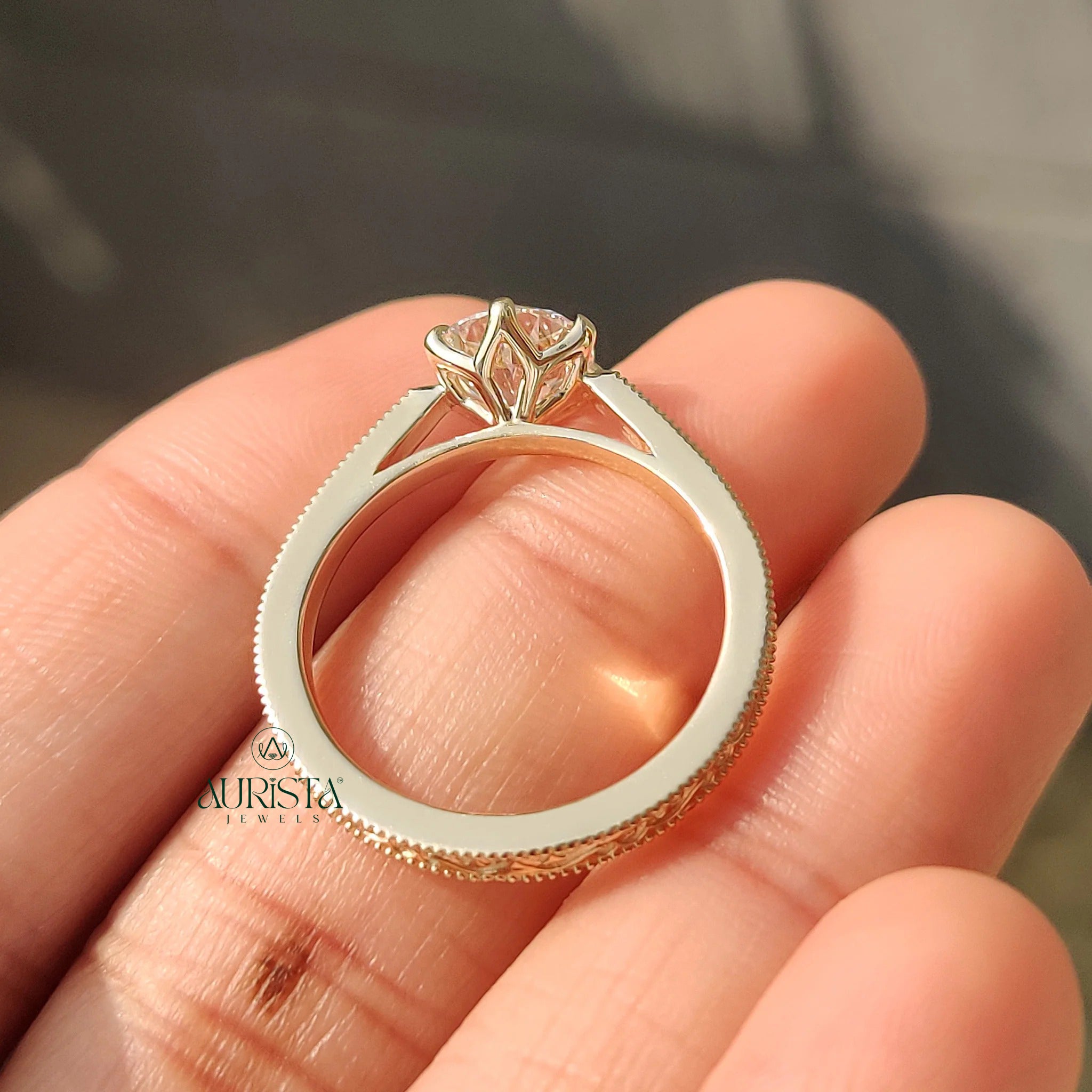 Classic European Cut Round Brilliant ring  Solitaire Diamond