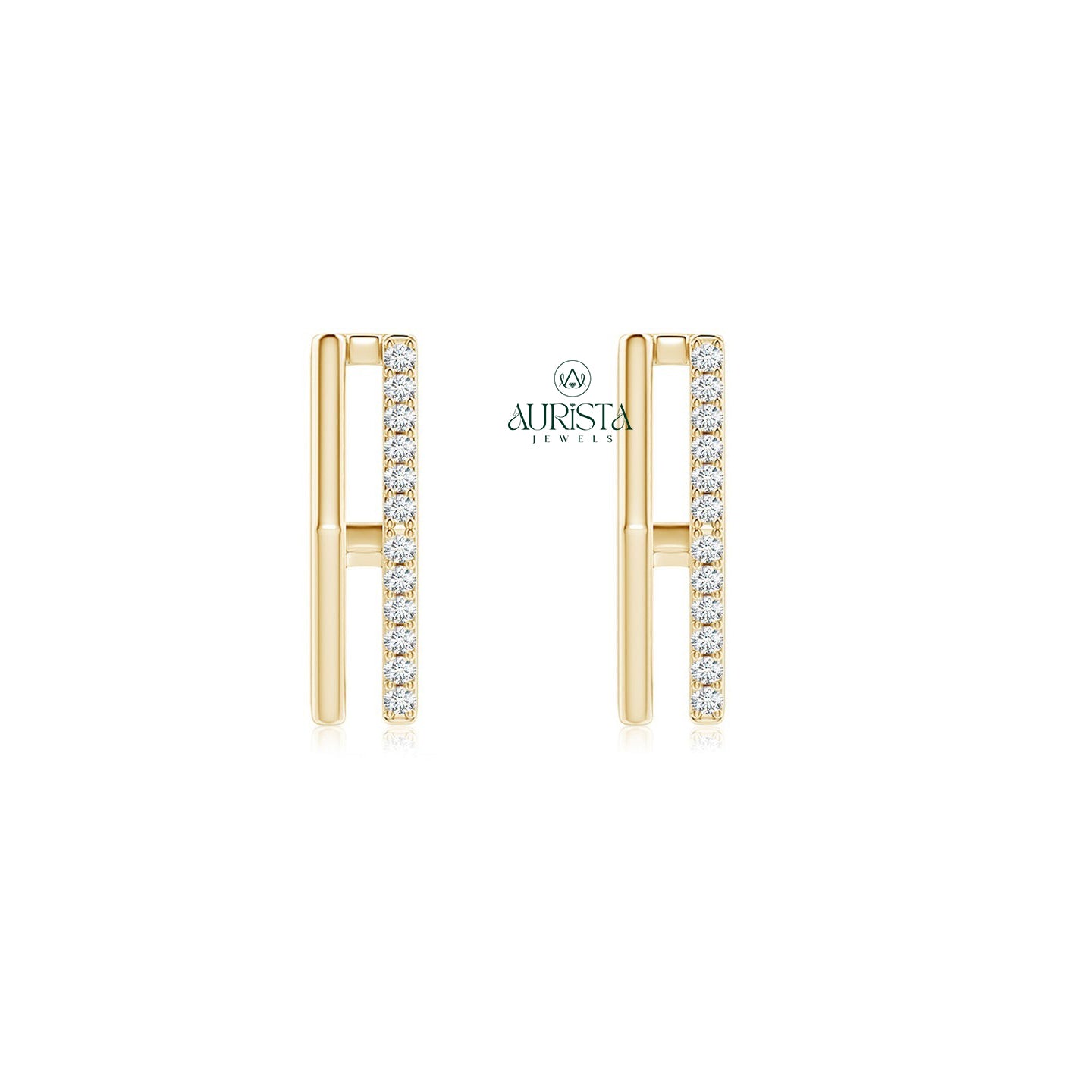 Trendy Earrings with Elegant Diamond
