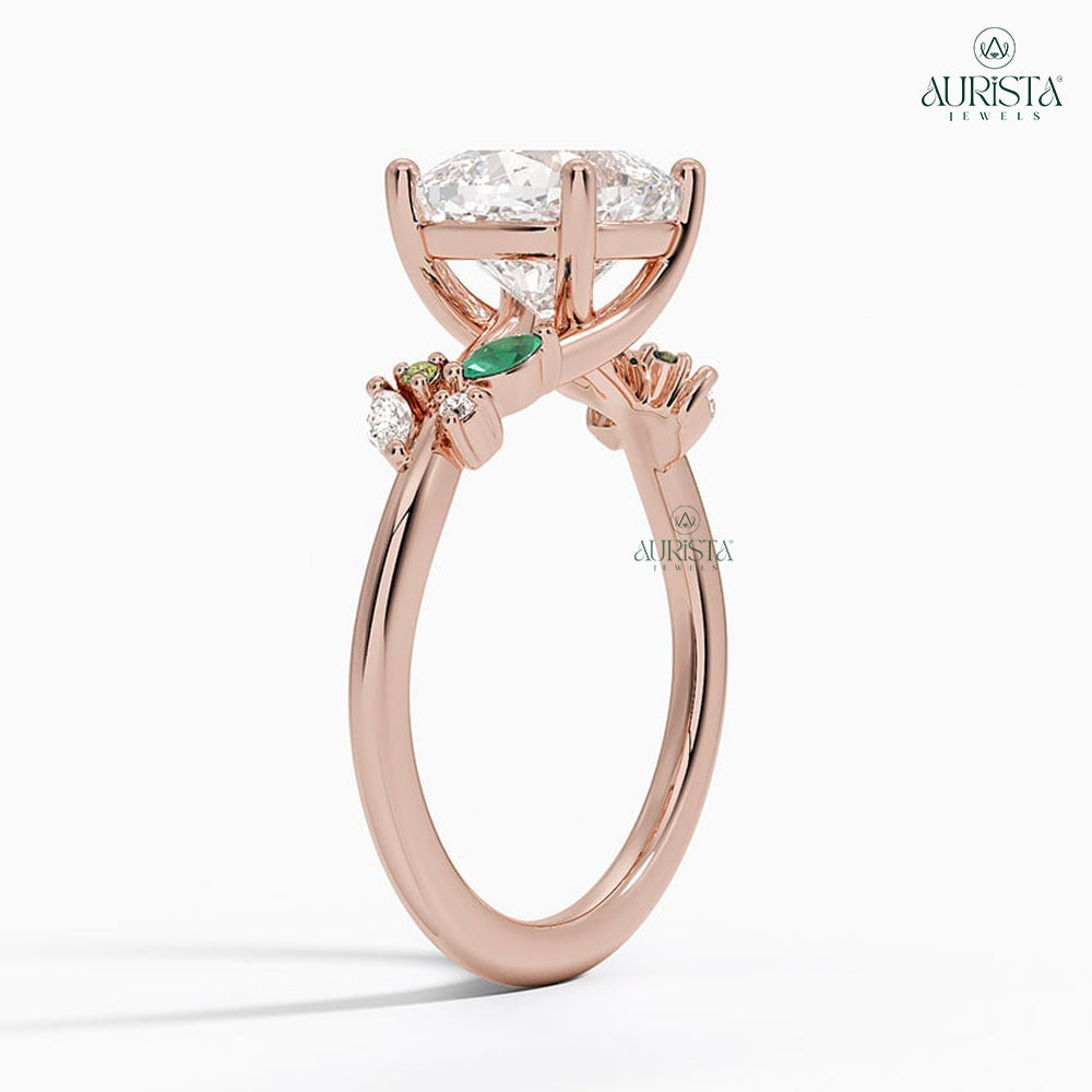 Bond of Light Rose Gold Ring with Cushion Diamond