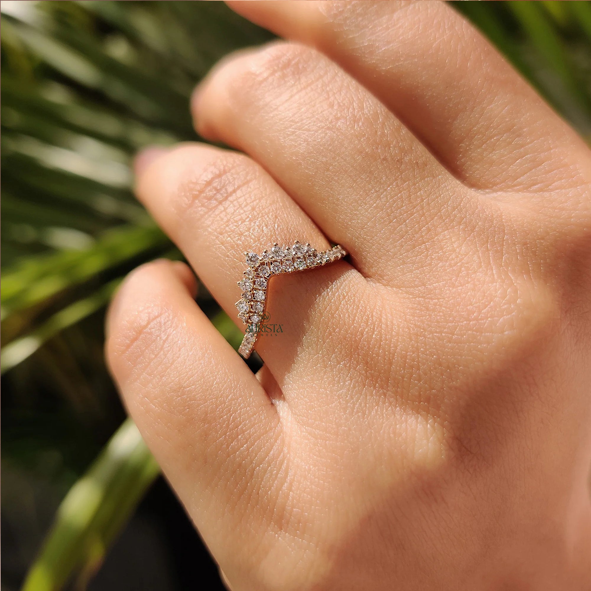 Queen’s Tiara Diamond Chevron Ring