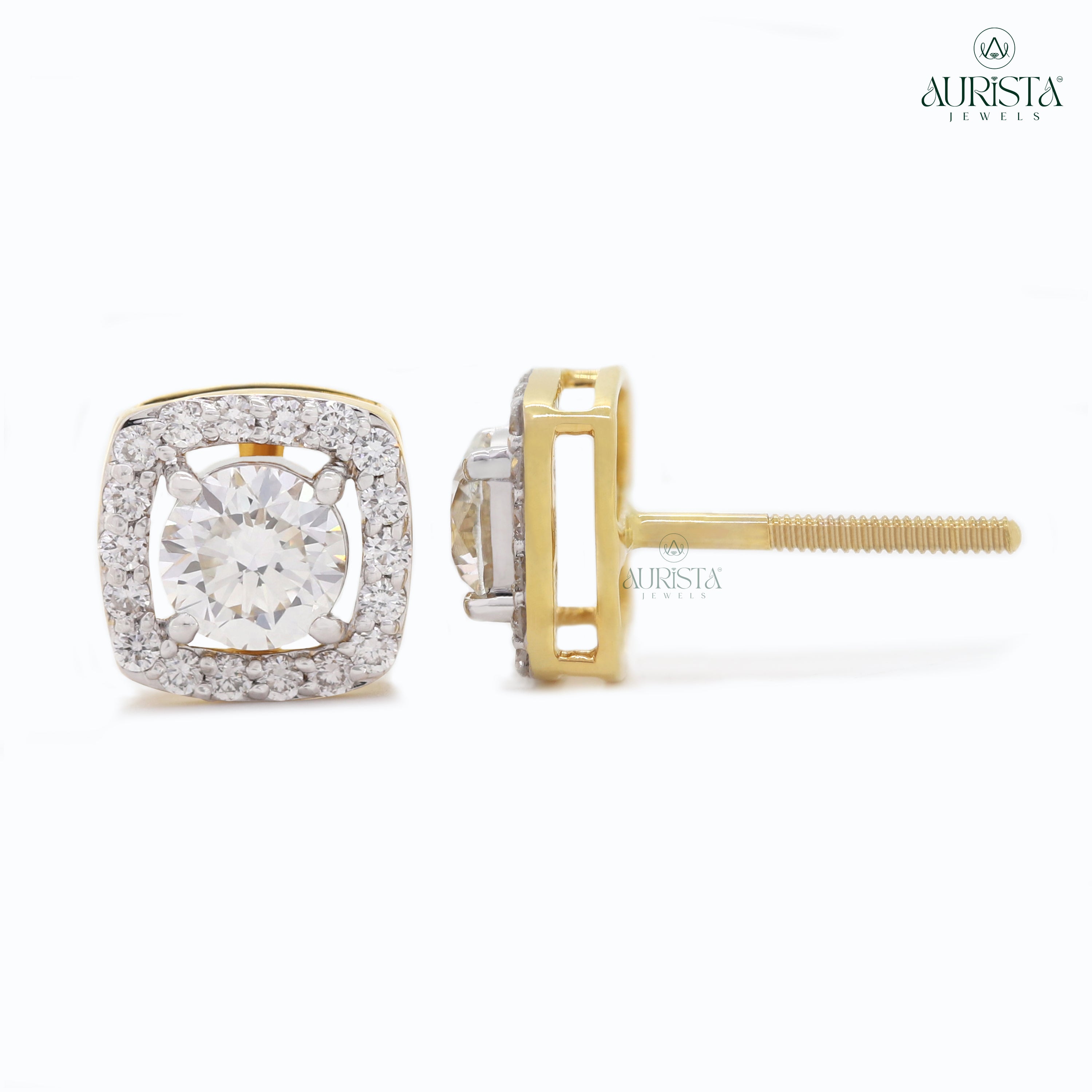 Classic Brilliance – Round And Cut Diamond Earrings