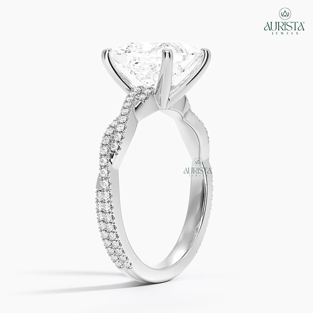 Shine Forever White Gold Ring with Princess Diamond