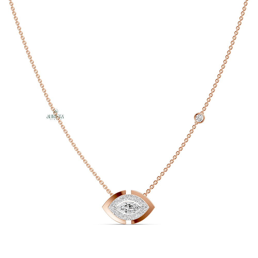 Classic Spark Round Diamond Pendant in Rose Gold