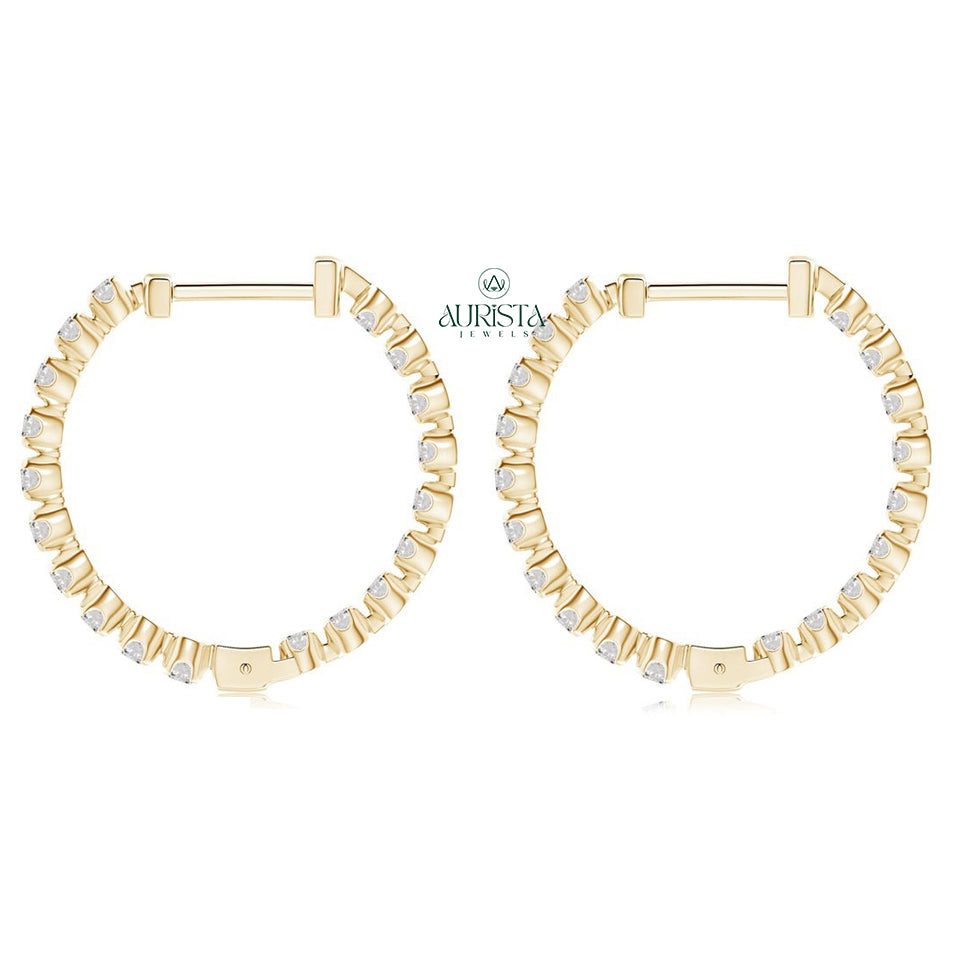 Stylish Earrings with Radiant Diamond