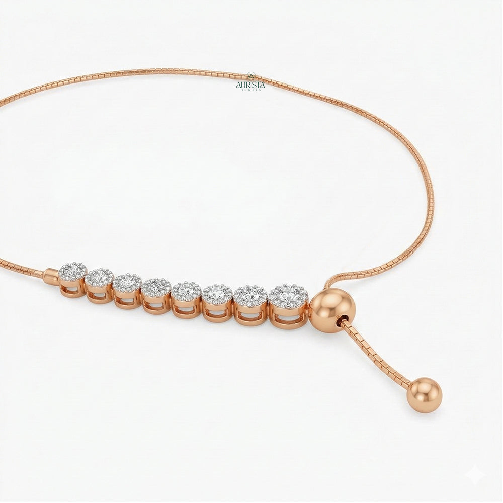 Classic Spark Round Diamond Pendant in Rose Gold