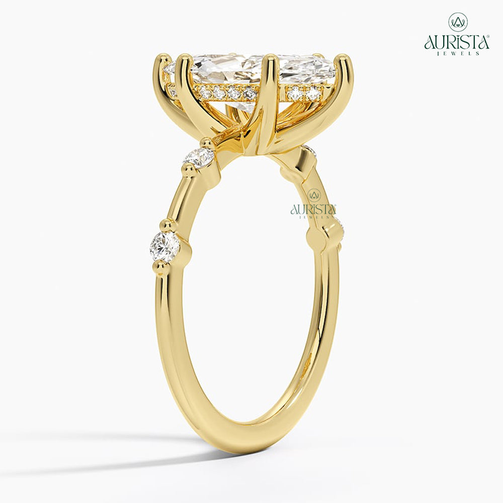 Grace in Light Yellow Gold Ring with Marquise Diamond