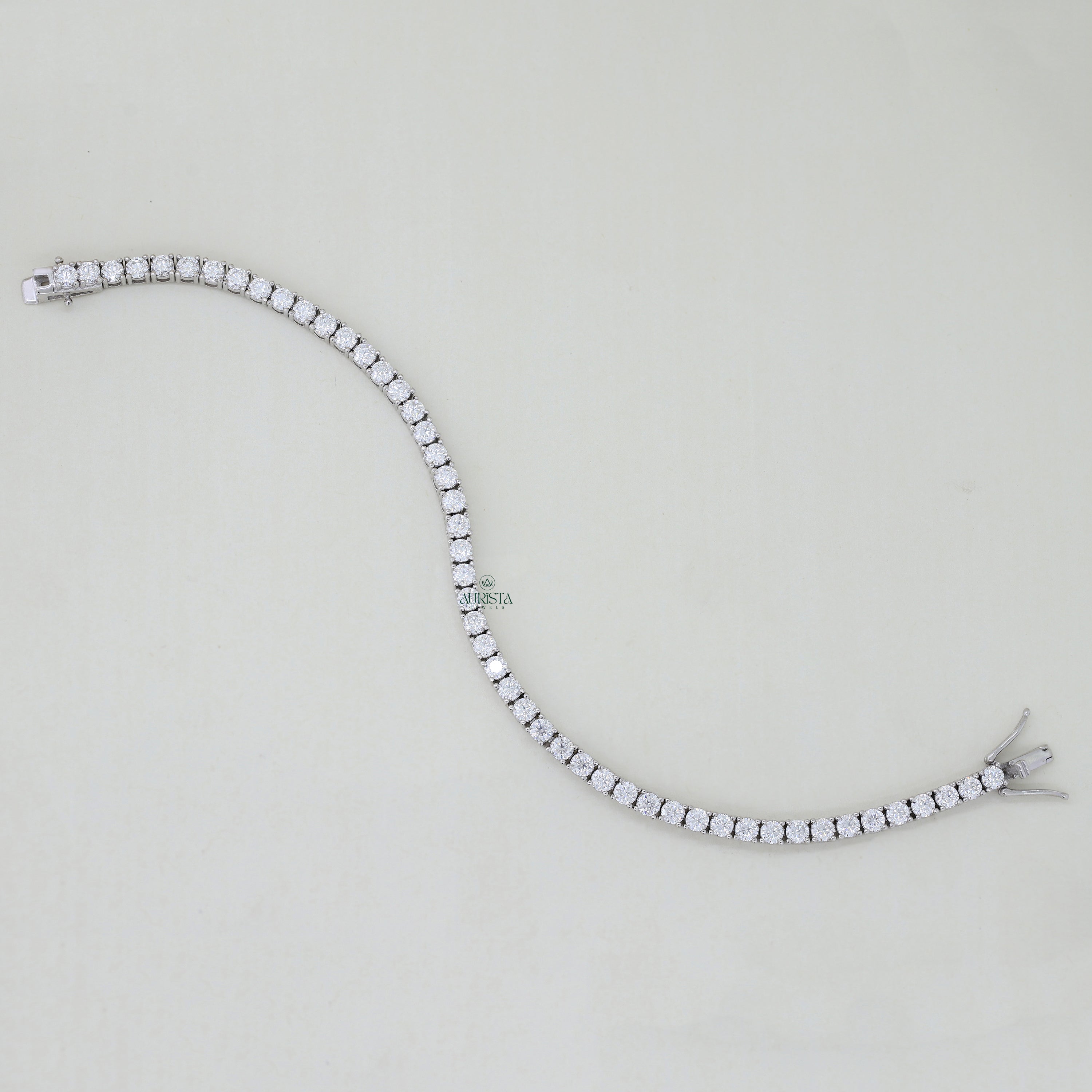 Moissanite Round Tennis Bracelet, Luxury Wedding Jewelry, Bridal Diamond Alternative