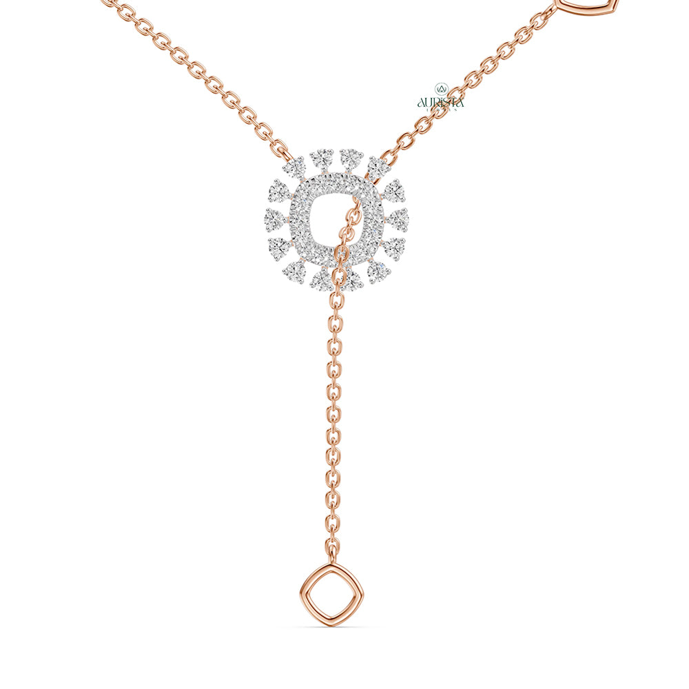Dazzling Horizon Round Diamond Necklace