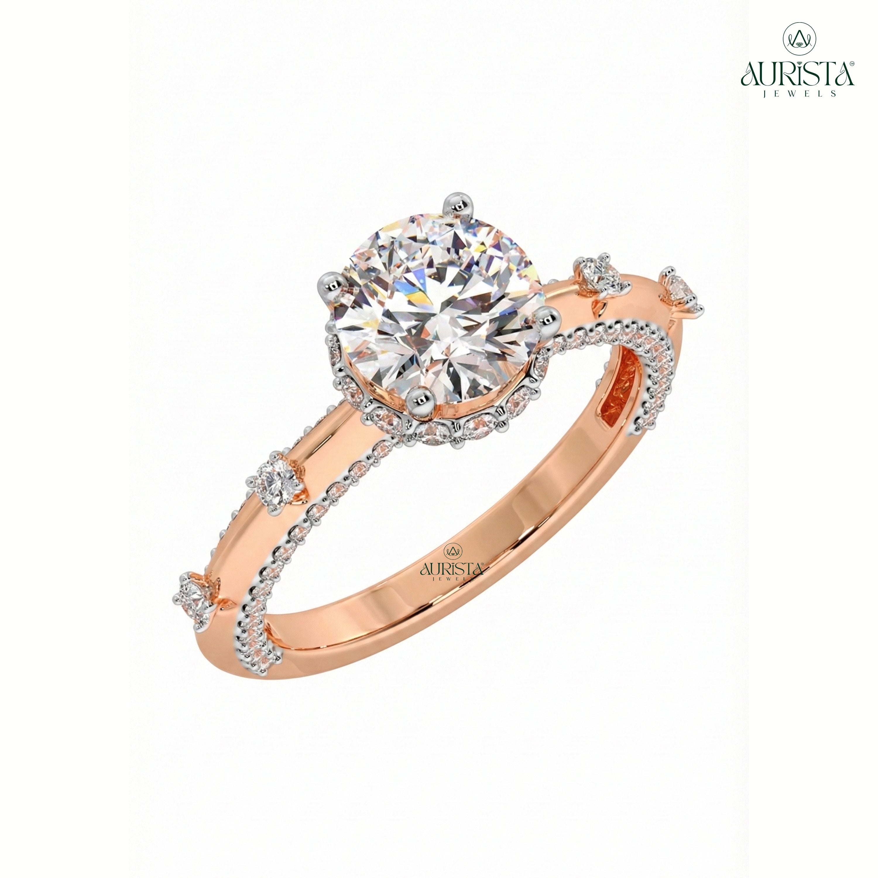 Bond of Light – Rose Gold Ring with Round Diamond