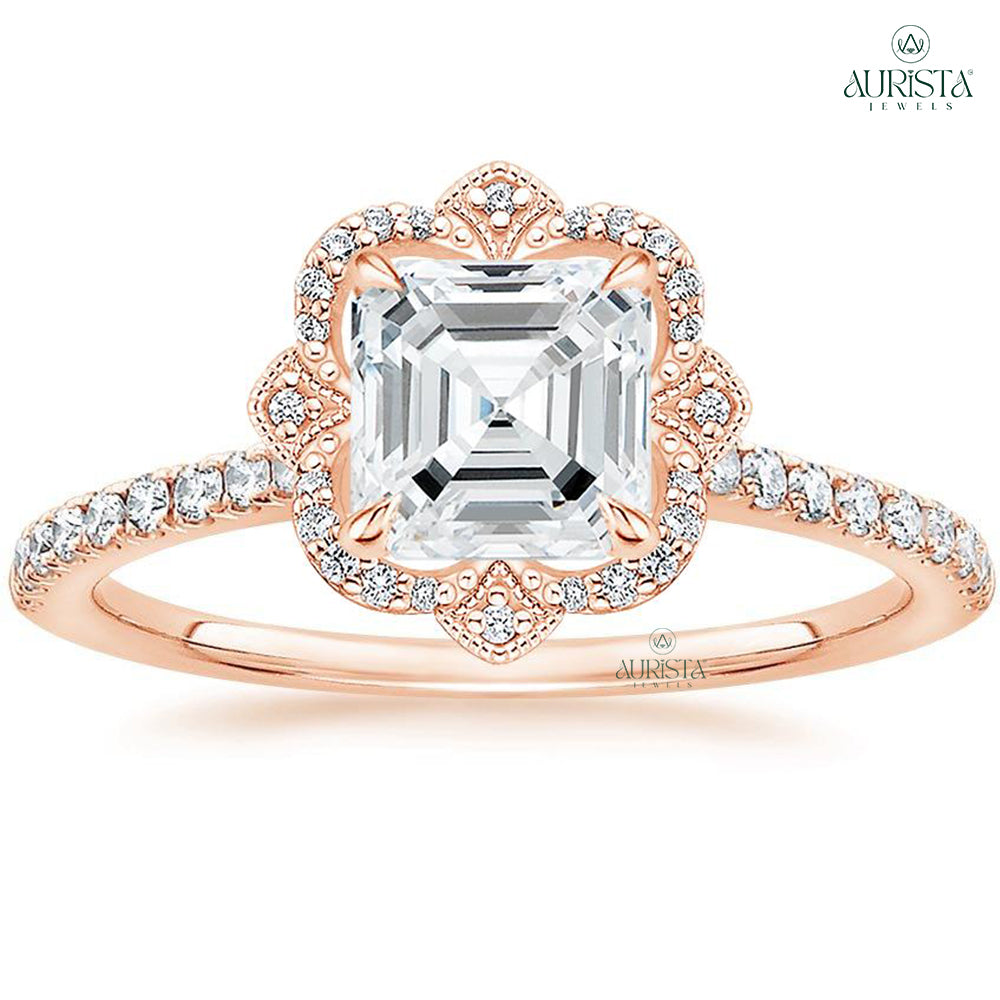 Gift of Eternity Yellow Gold Ring with Asscher Diamond