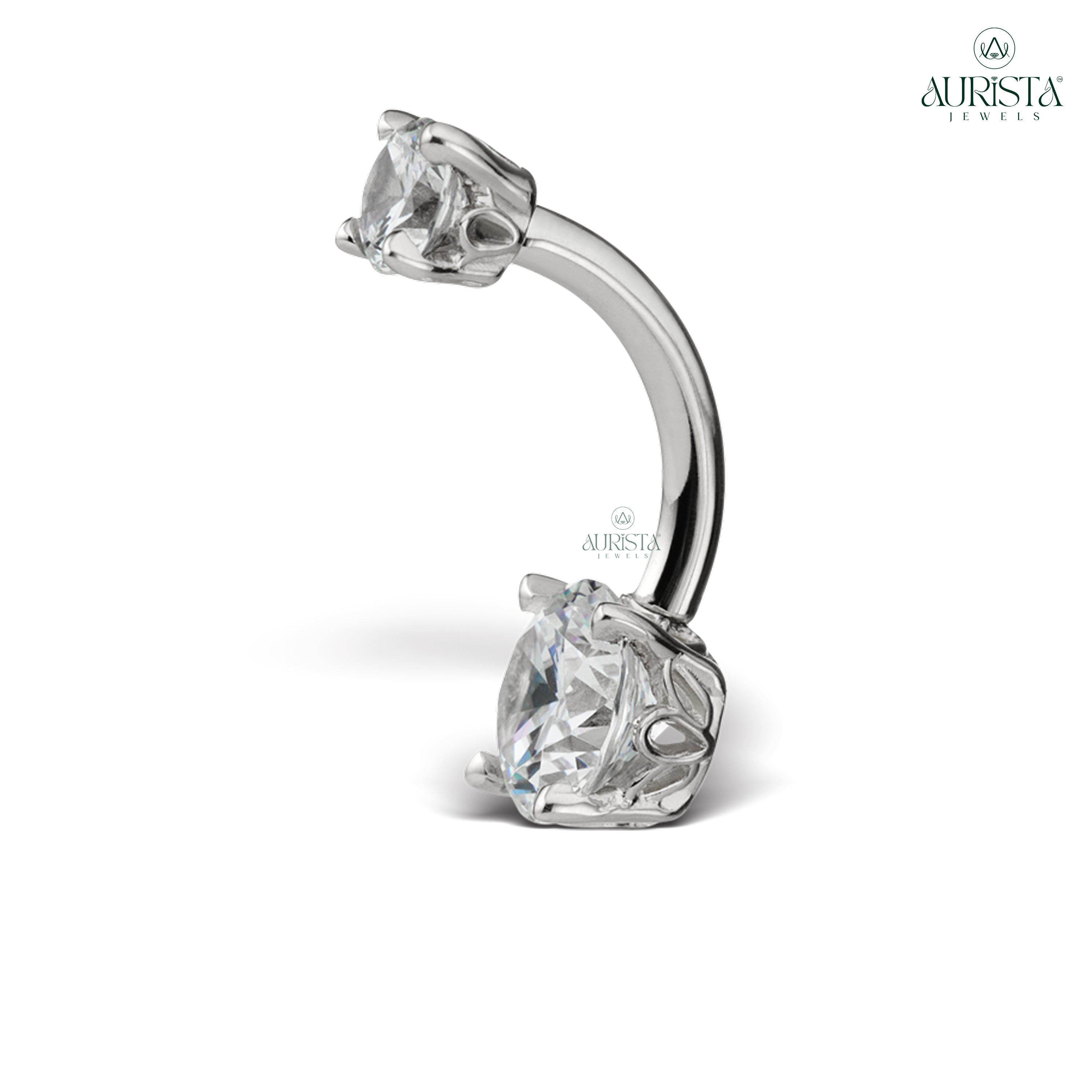 Infinite Love Rose Gold Round Diamond Navel Ring