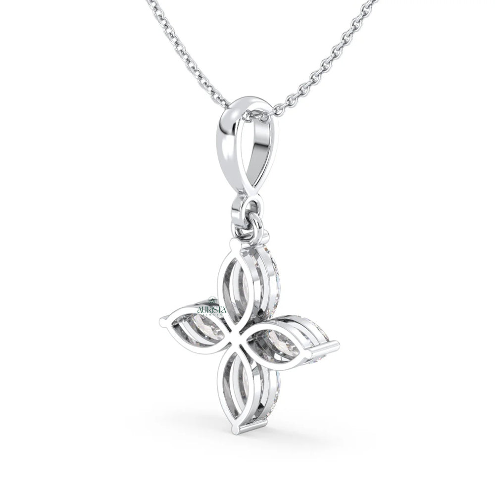 Radiant Glow Marquise Diamond Pendant in Rose Gold