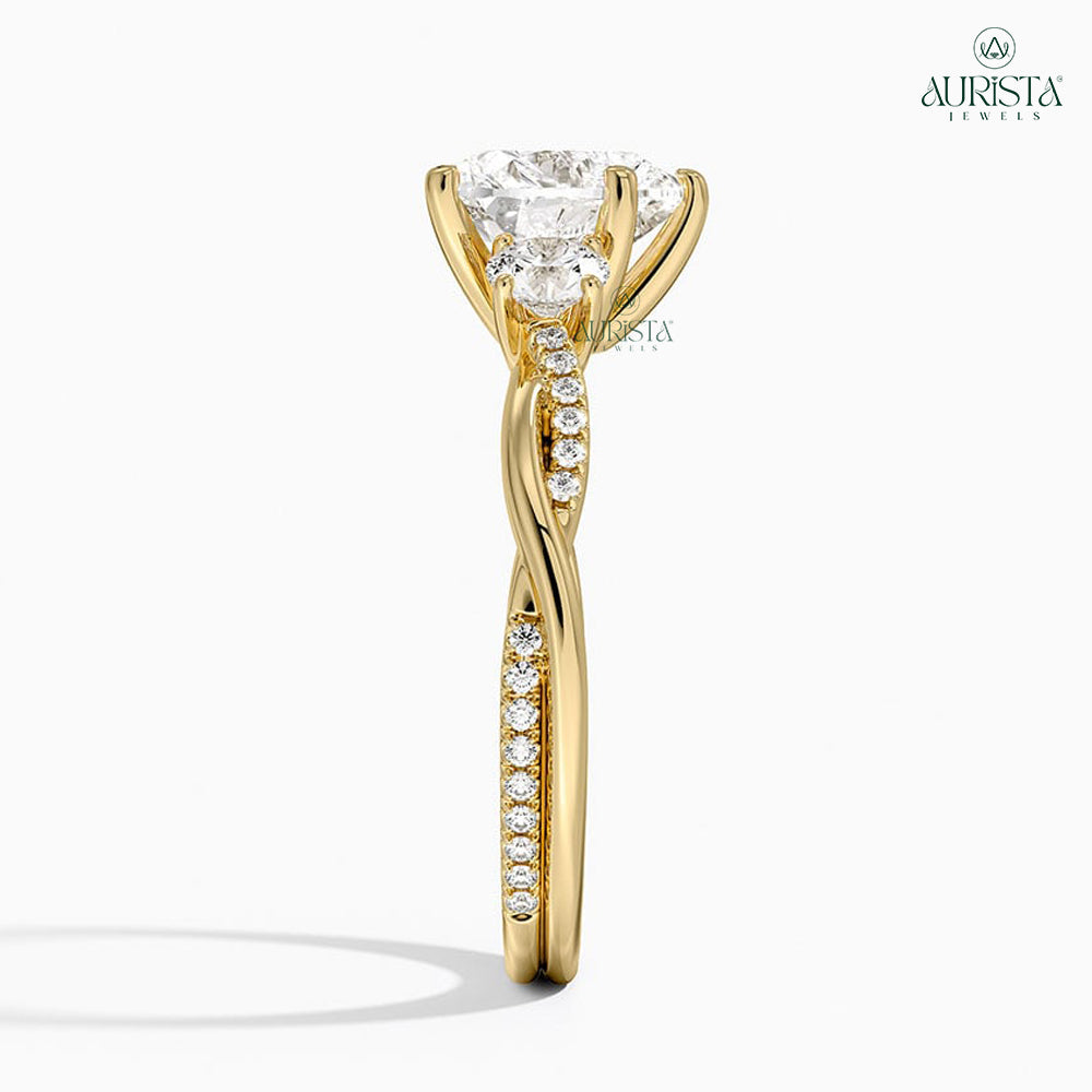 Eternal Glow Yellow Gold Ring with Heart Diamond