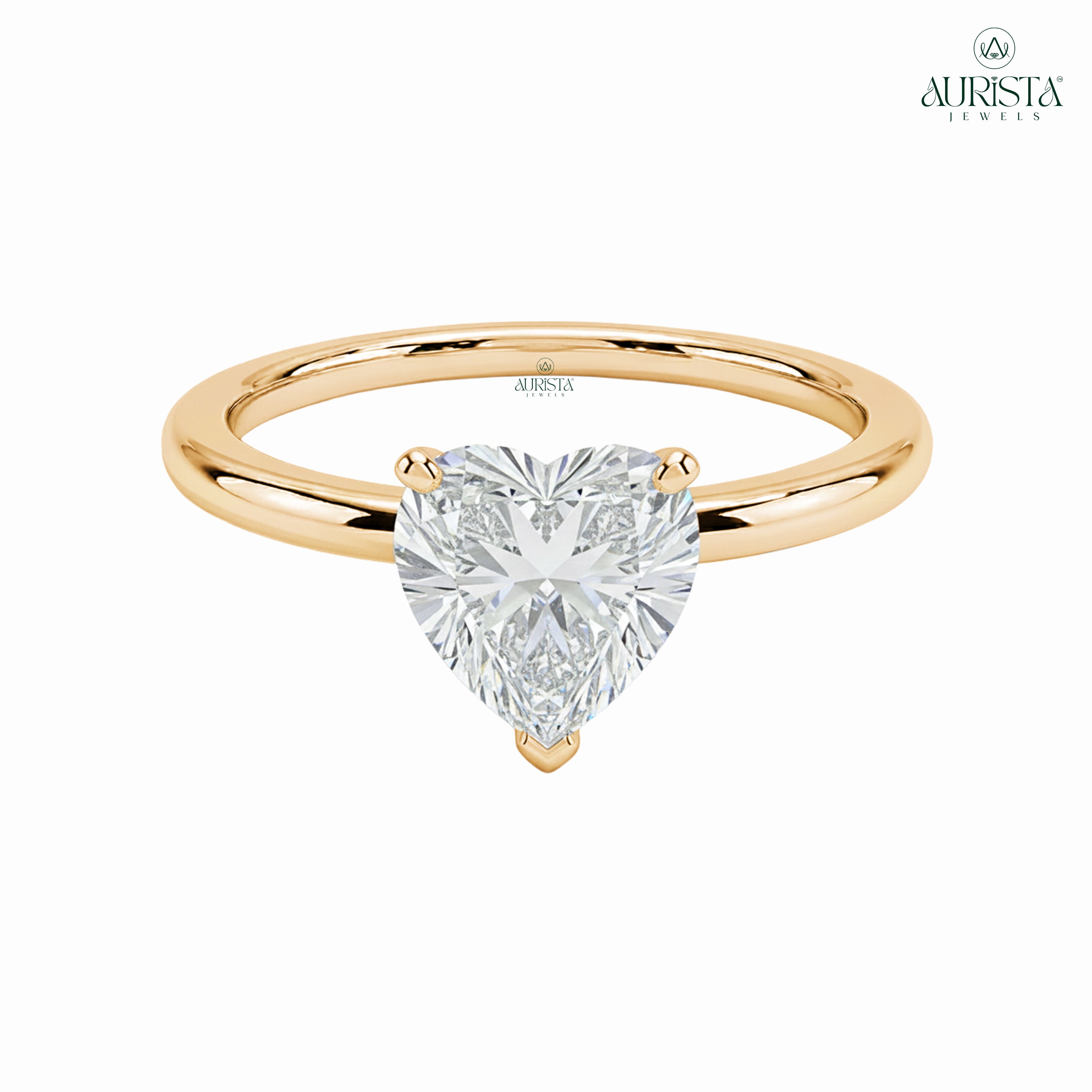 Heart’s Whisper – Gold Ring with Heart Diamond