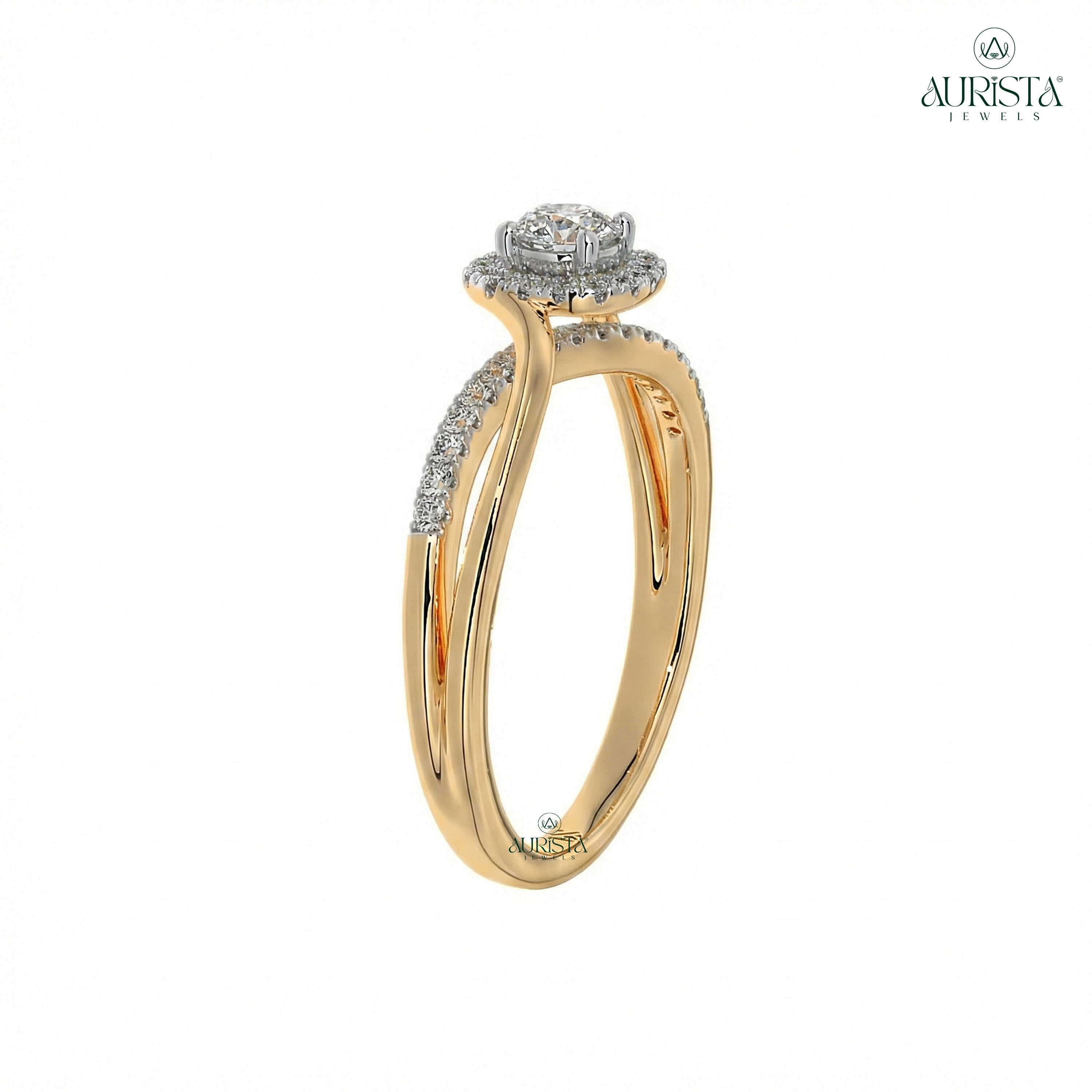 Endless Vows – Yellow Gold Band with Round Diamond