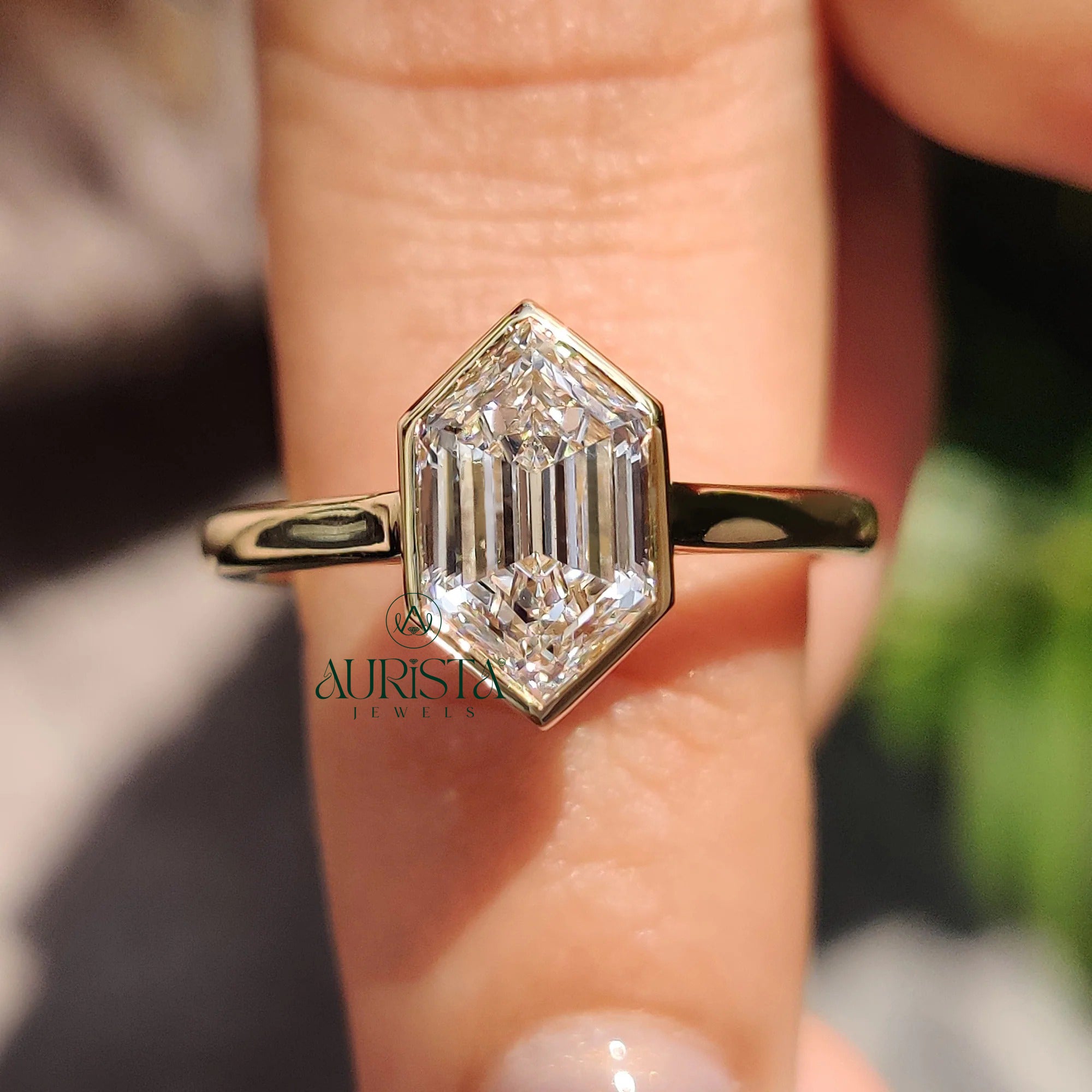 Modern Love Hexagon Solitaire Ring