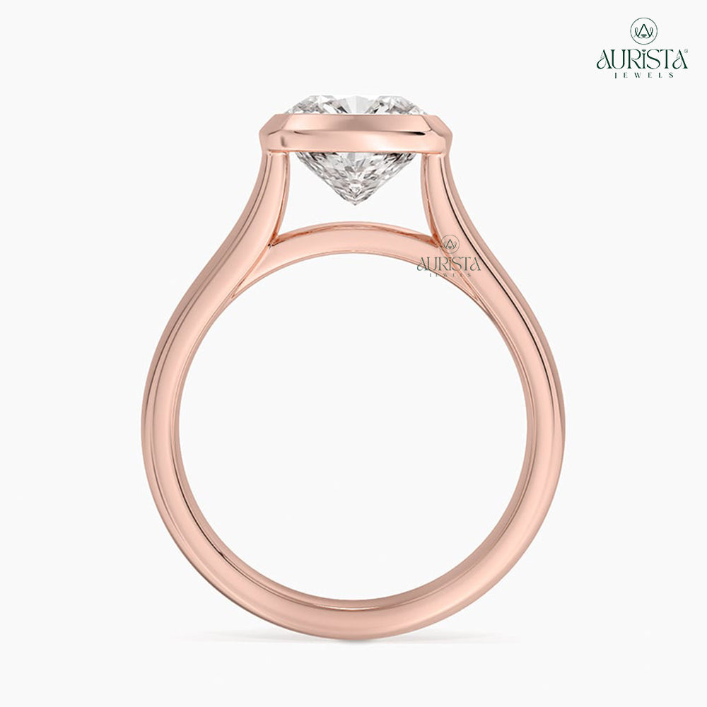 Bound by Love Rose Gold Ring with Cushion Diamond