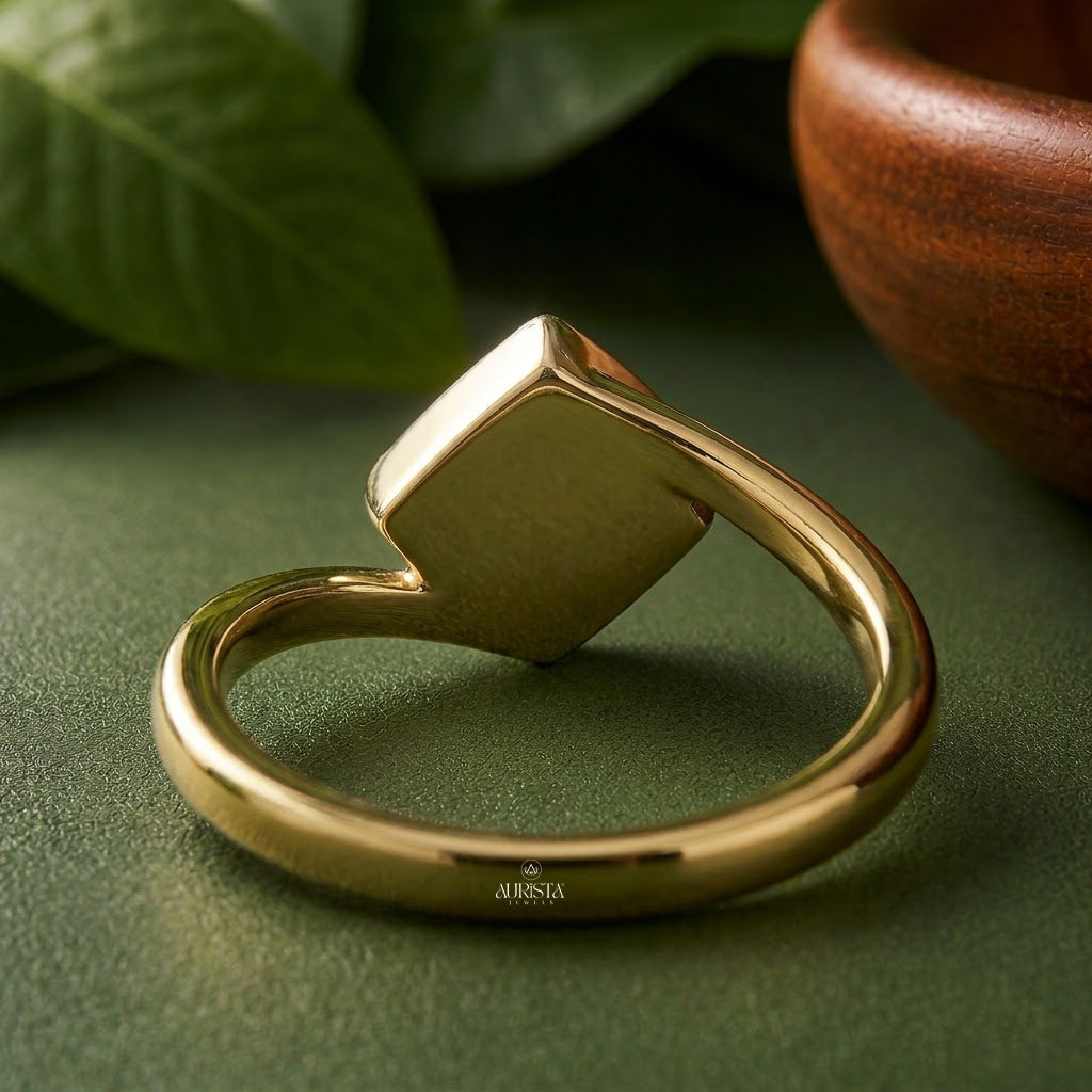 Lab Grown Diamond Gold Rhombus Ring Bypass Cluster Band Modern Stacking Ring