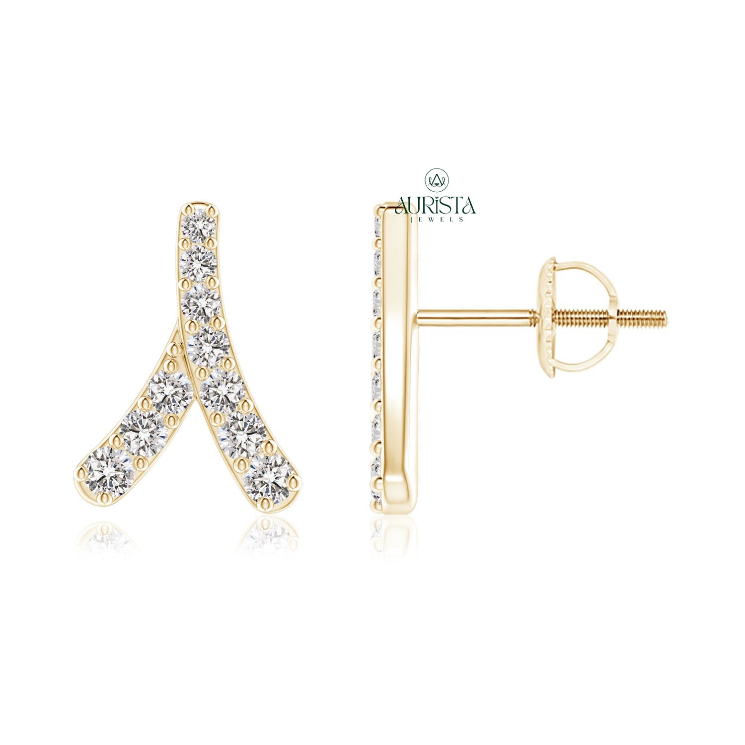 Stylish Earrings with Shining Diamond
