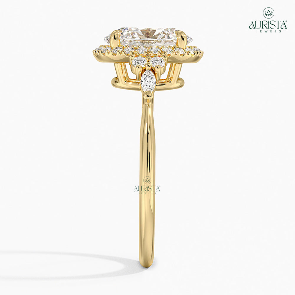 Promise of Light Yellow Gold Ring with Oval Diamond