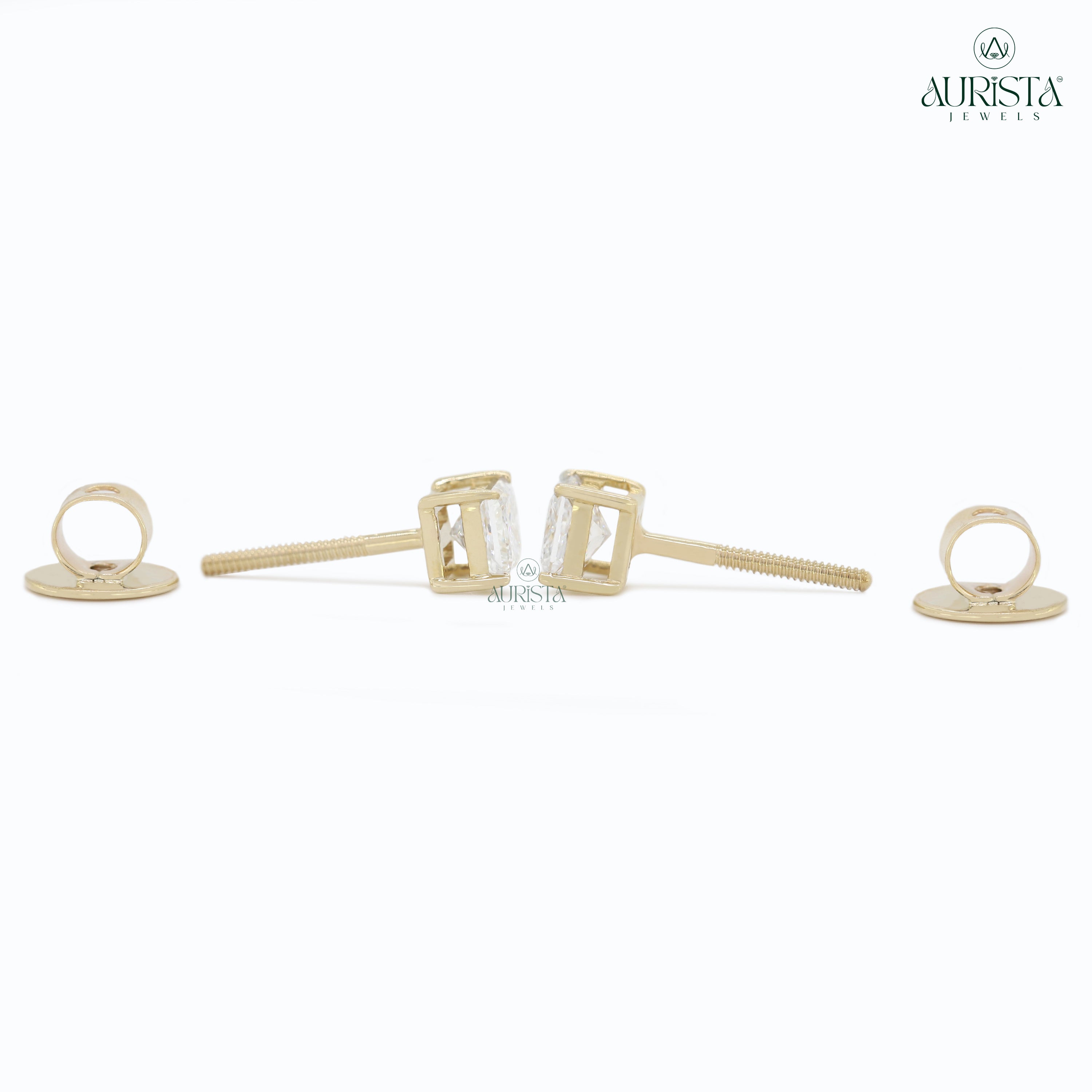 Forever Gleam – Princess Cut Diamond Earrings