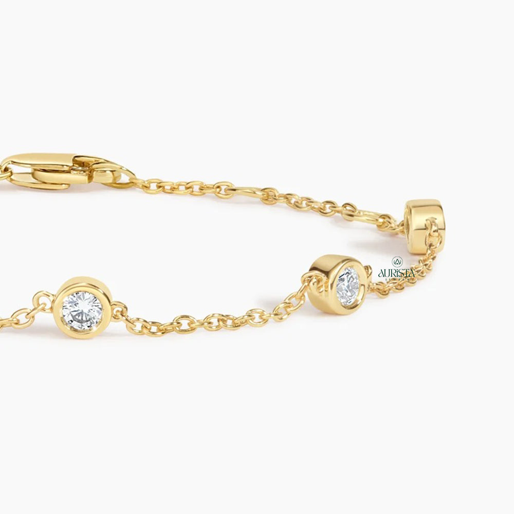 Circle of Light – Diamond Bracelet in Yellow Gold