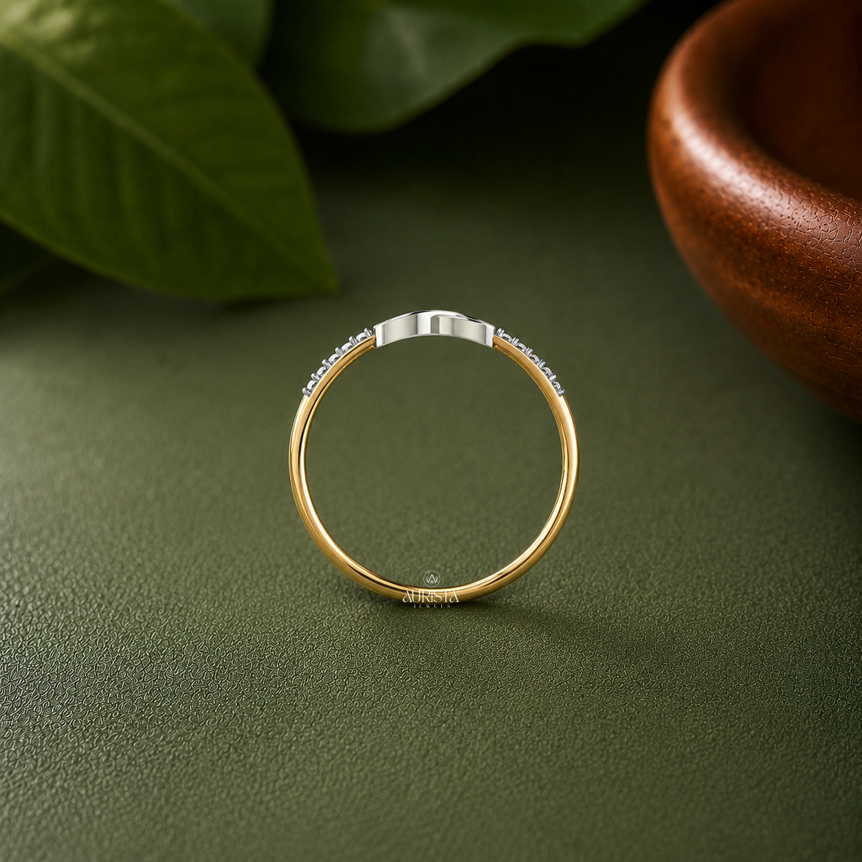 Lab Grown Diamond Gold Infinity Ring Dainty Stackable Band Romantic Jewelry