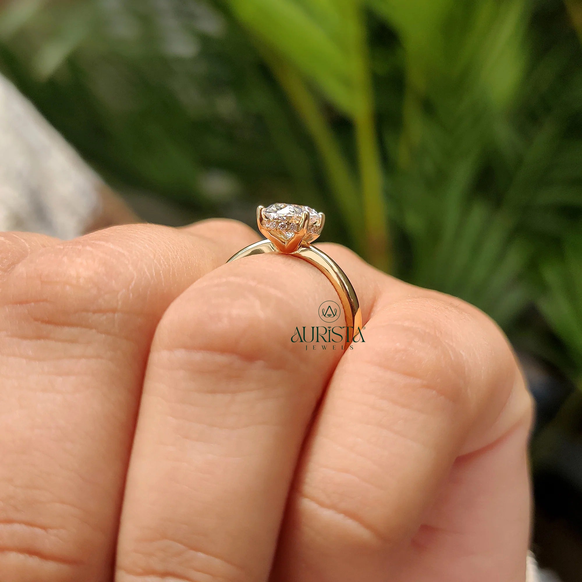 Eternal Oval – Hidden Halo Solitaire Diamond Ring