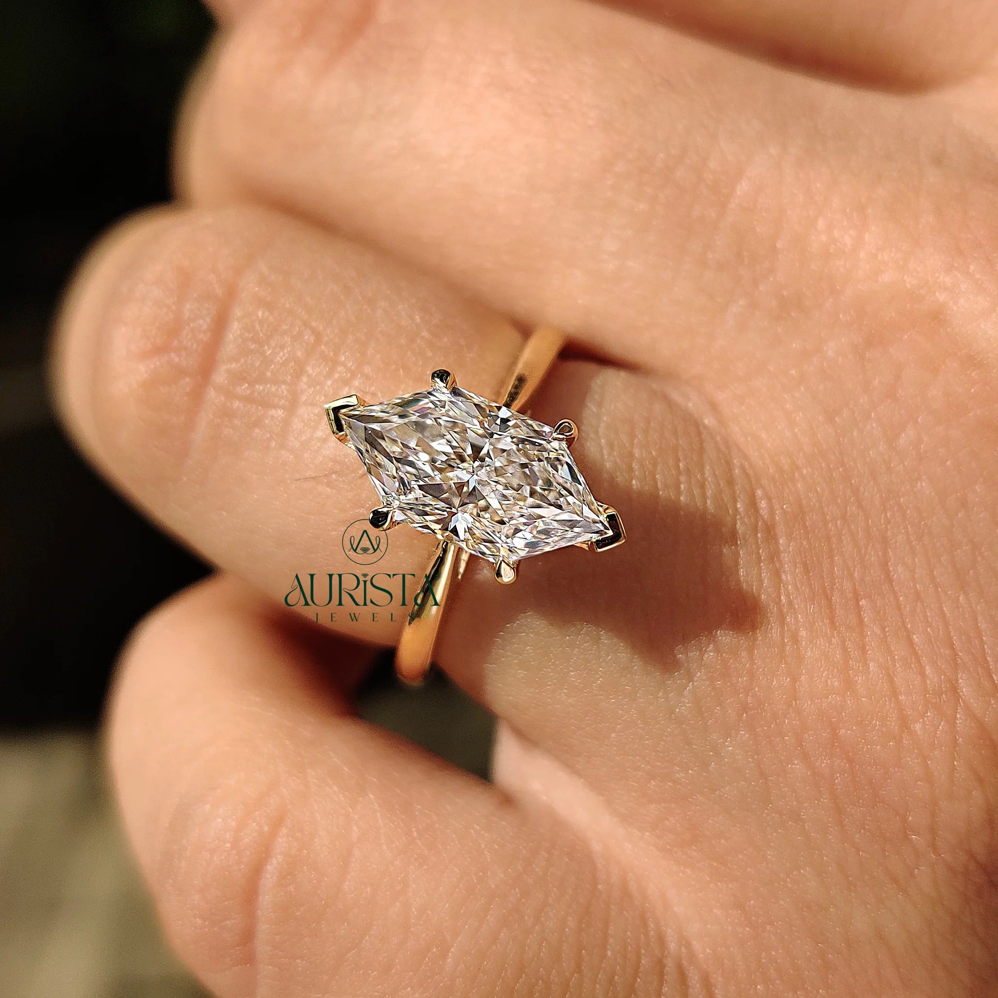 Modern Queen Hexagon Diamond Ring
