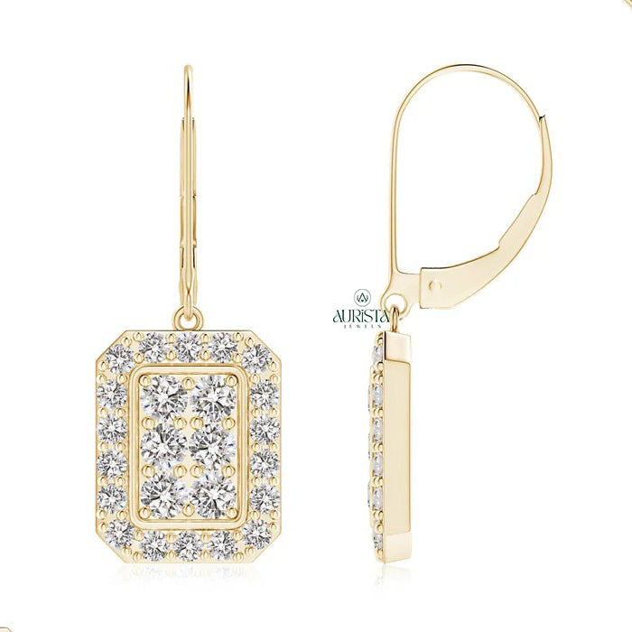 Luxe Round Diamond Geometric Cluster Drops