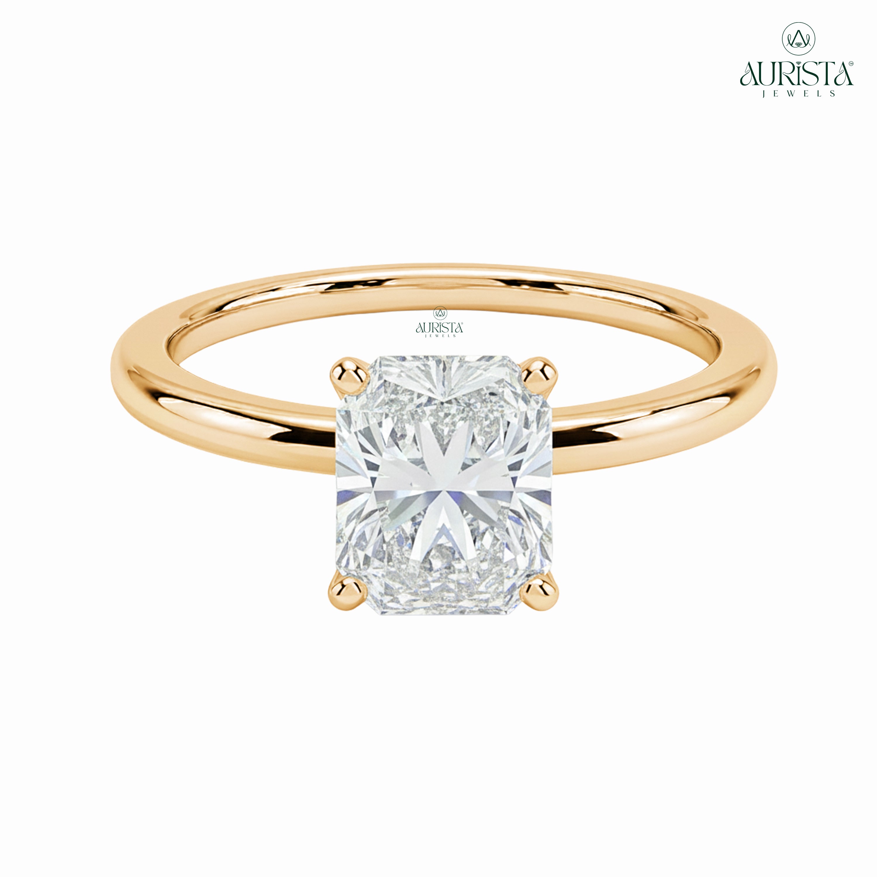 Bound in Love – Gold Band with Radiant Diamond