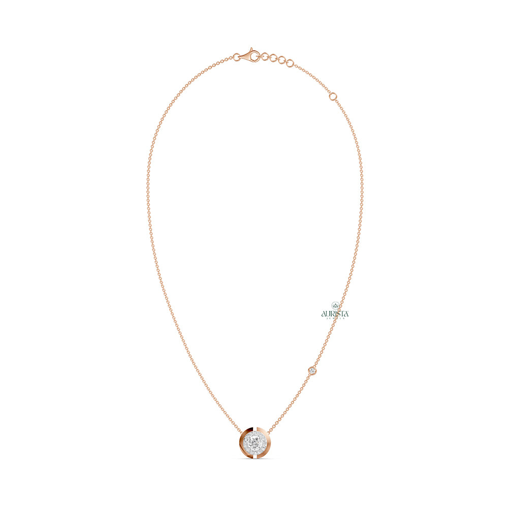 Pure Shine Round Brilliant Diamond Pendant in Rose Gold