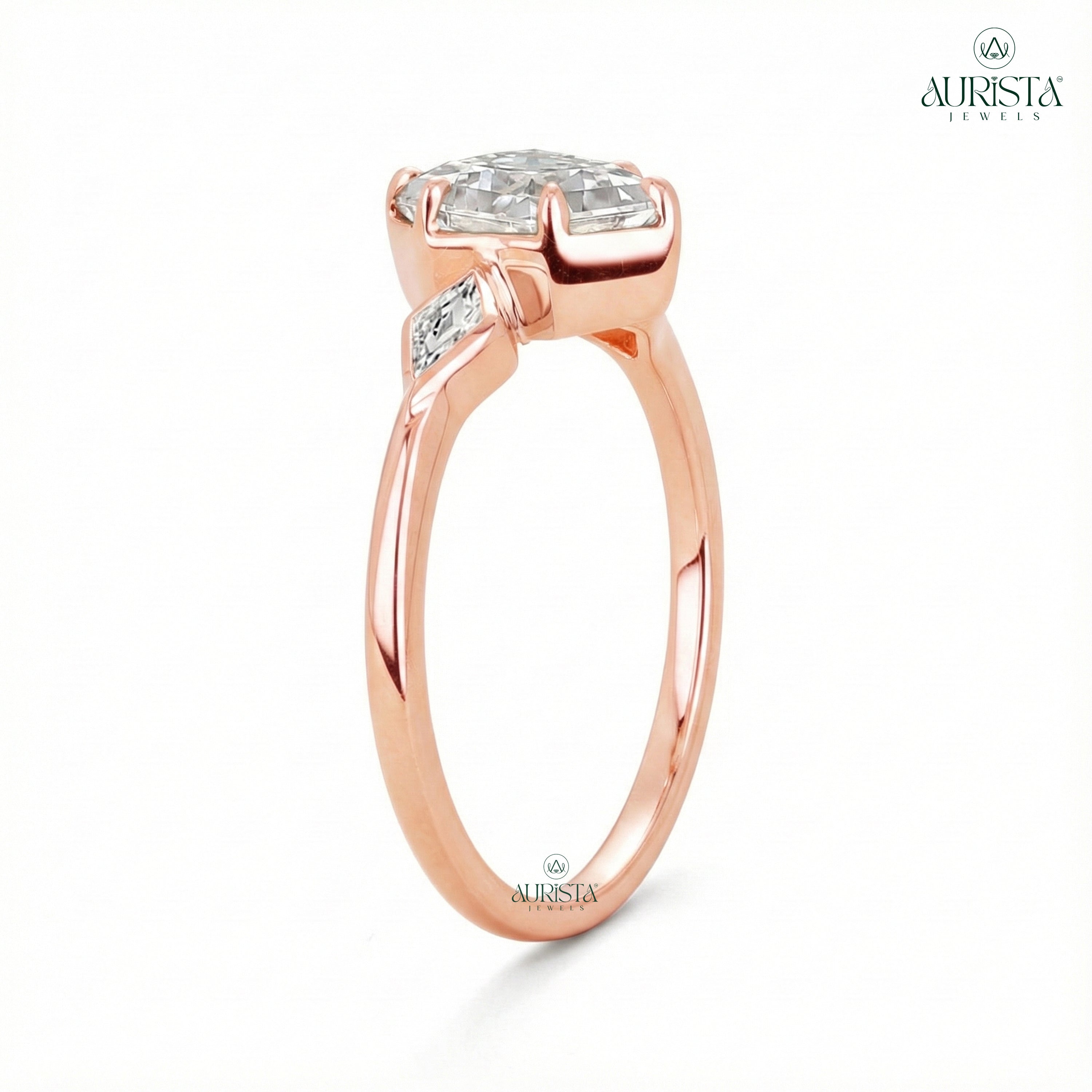 Promise Eternal – Rose Gold Ring with Hexagon Diamond
