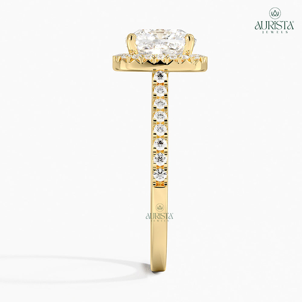 Timeless Union Yellow Gold Ring with Cushion Diamond