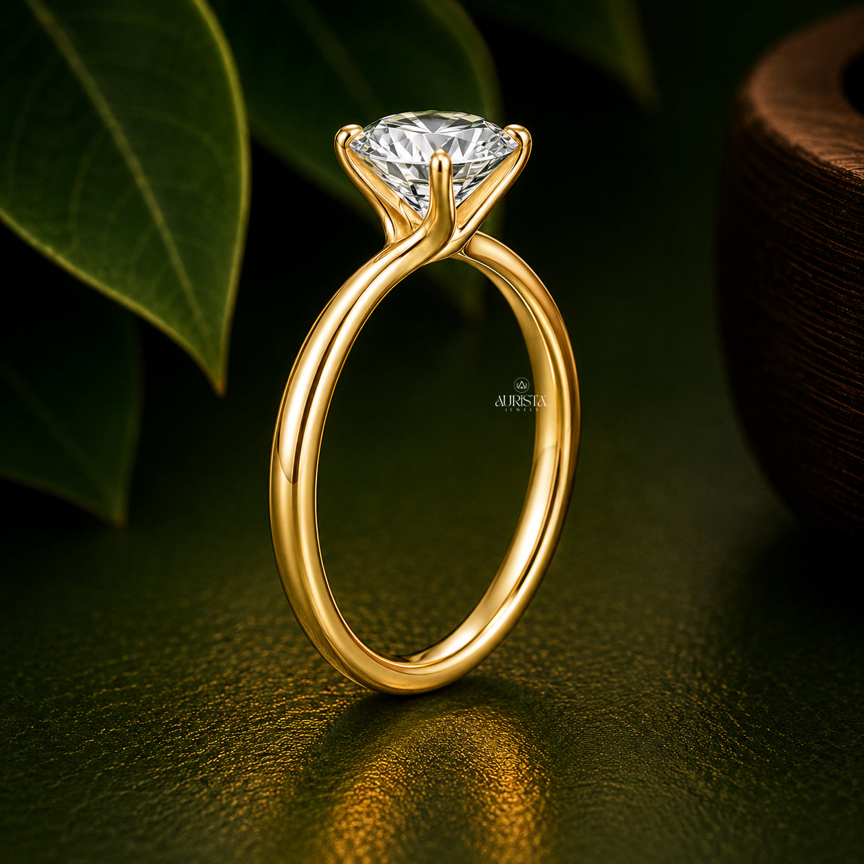 Round & Marquise Lab Grown Diamond V-Ring, Chevron Statement Wedding Band Ring Set