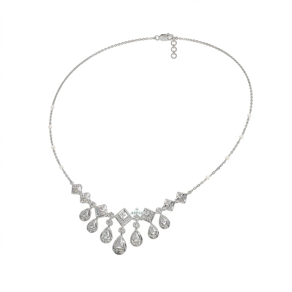 Luminous Glow Round Diamond Necklace in Gold