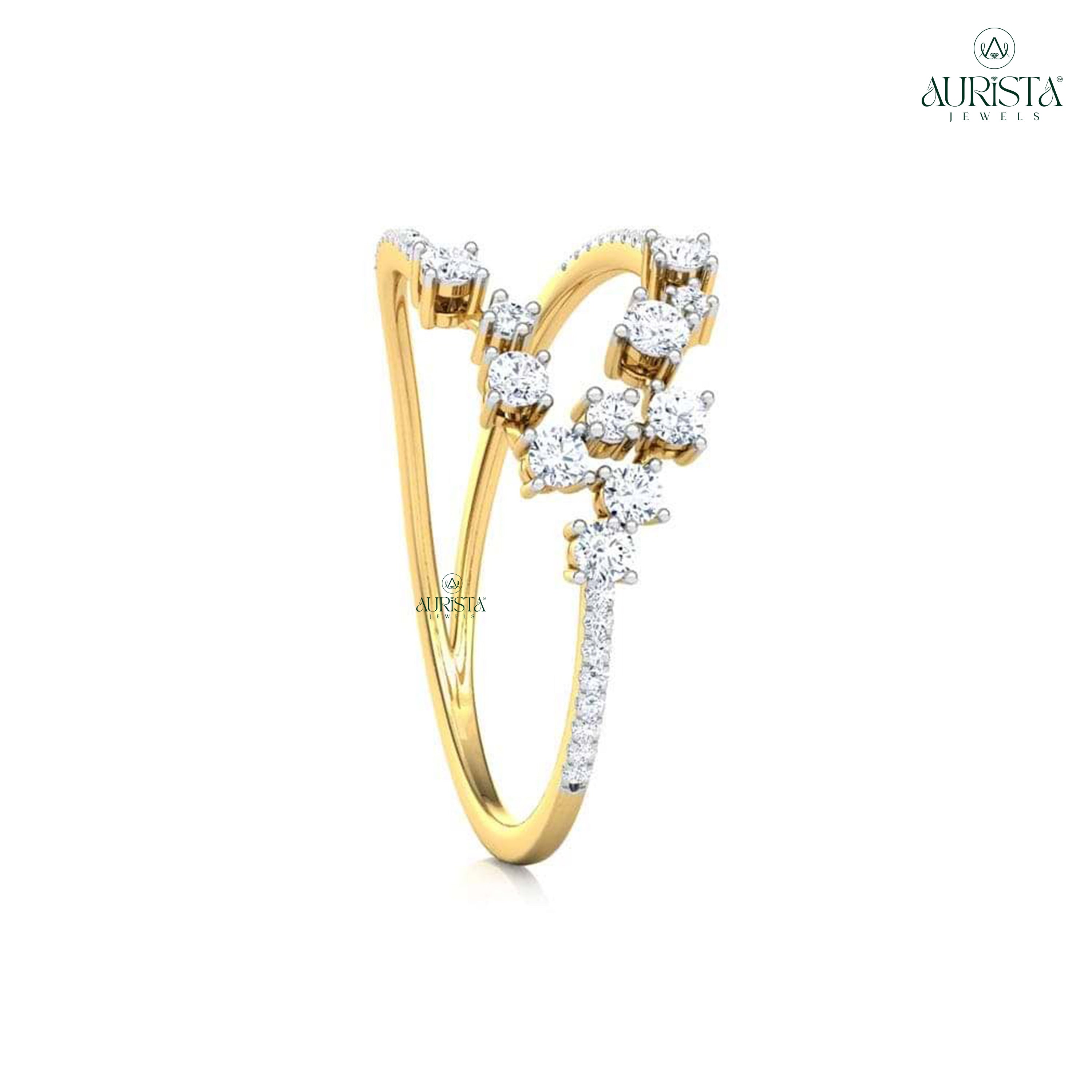 Bond of Light  – Yellow Gold Band with Round Diamond