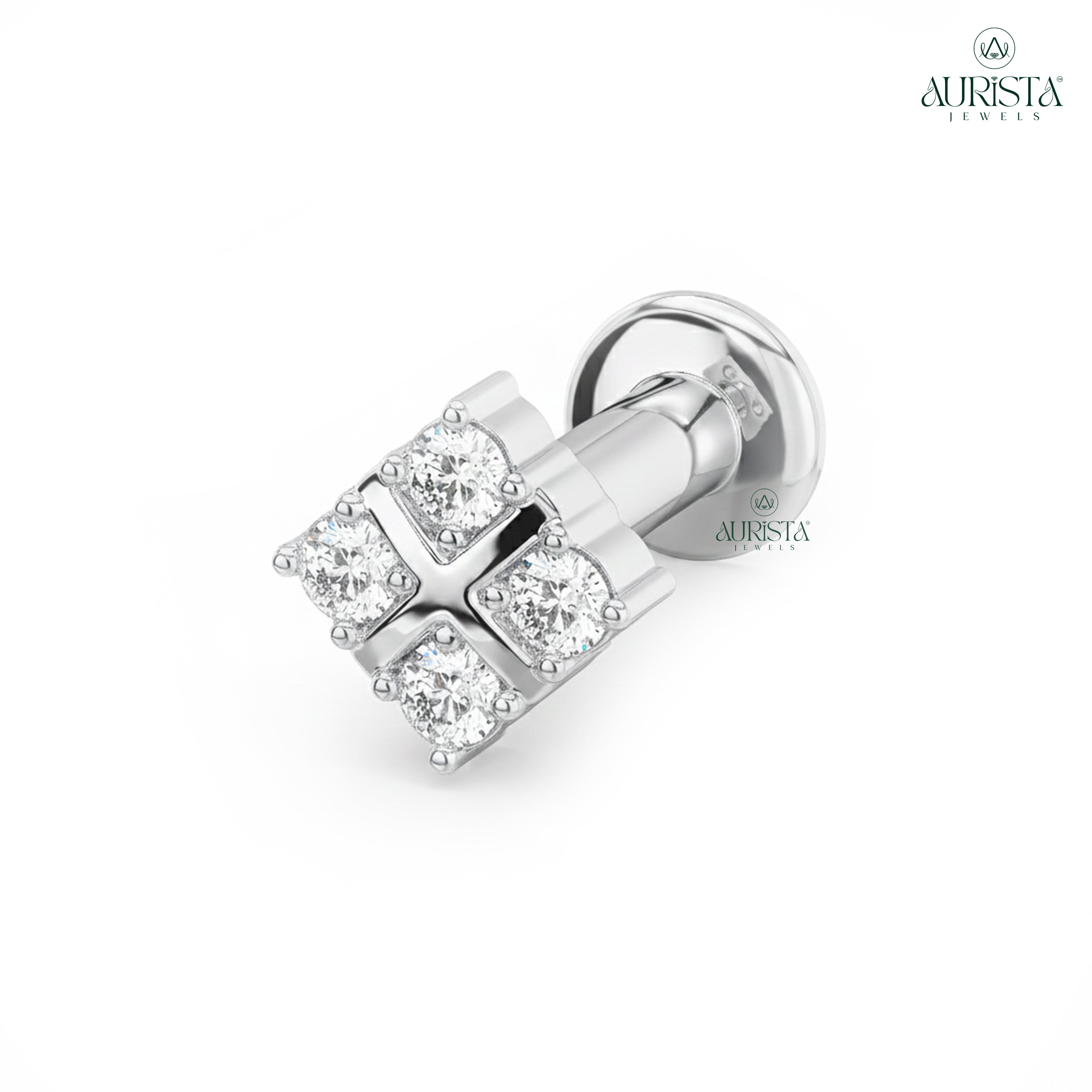 Everlasting Shine Round Diamond Nose Stud